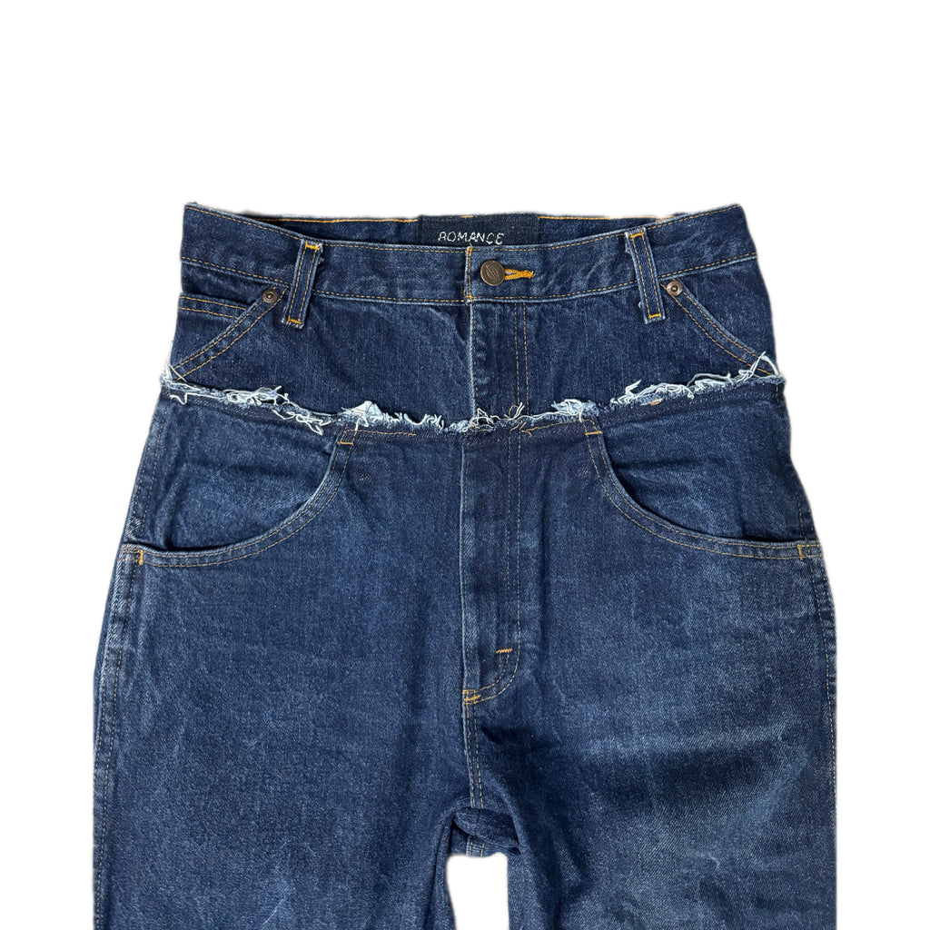 Dark Blue Double Waisted Baggy Jeans (29x30)