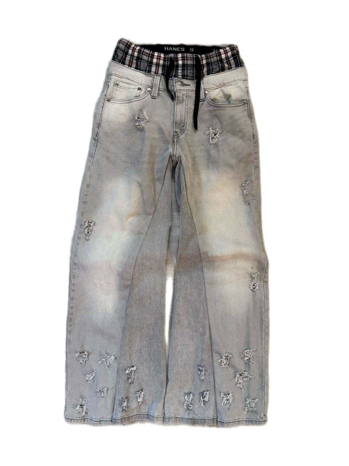 Double Waisted Baggy Grey Jeans (29)