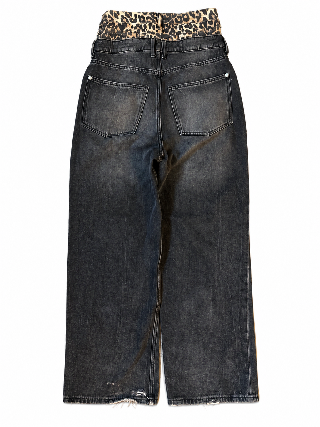 Double Waisted Baggy Cheetah Jeans (29)