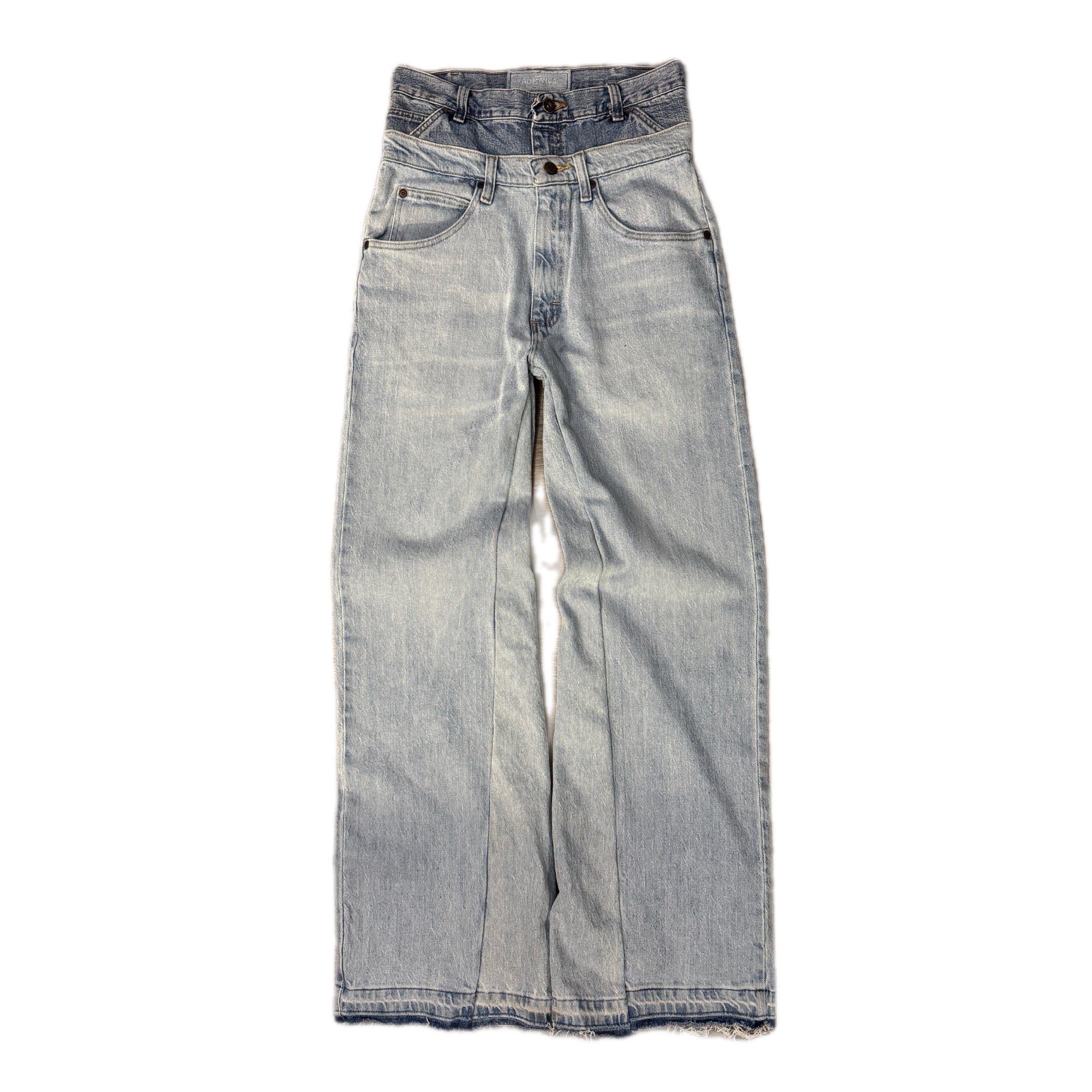 Blue Double Waisted Baggy Jeans (28x32)