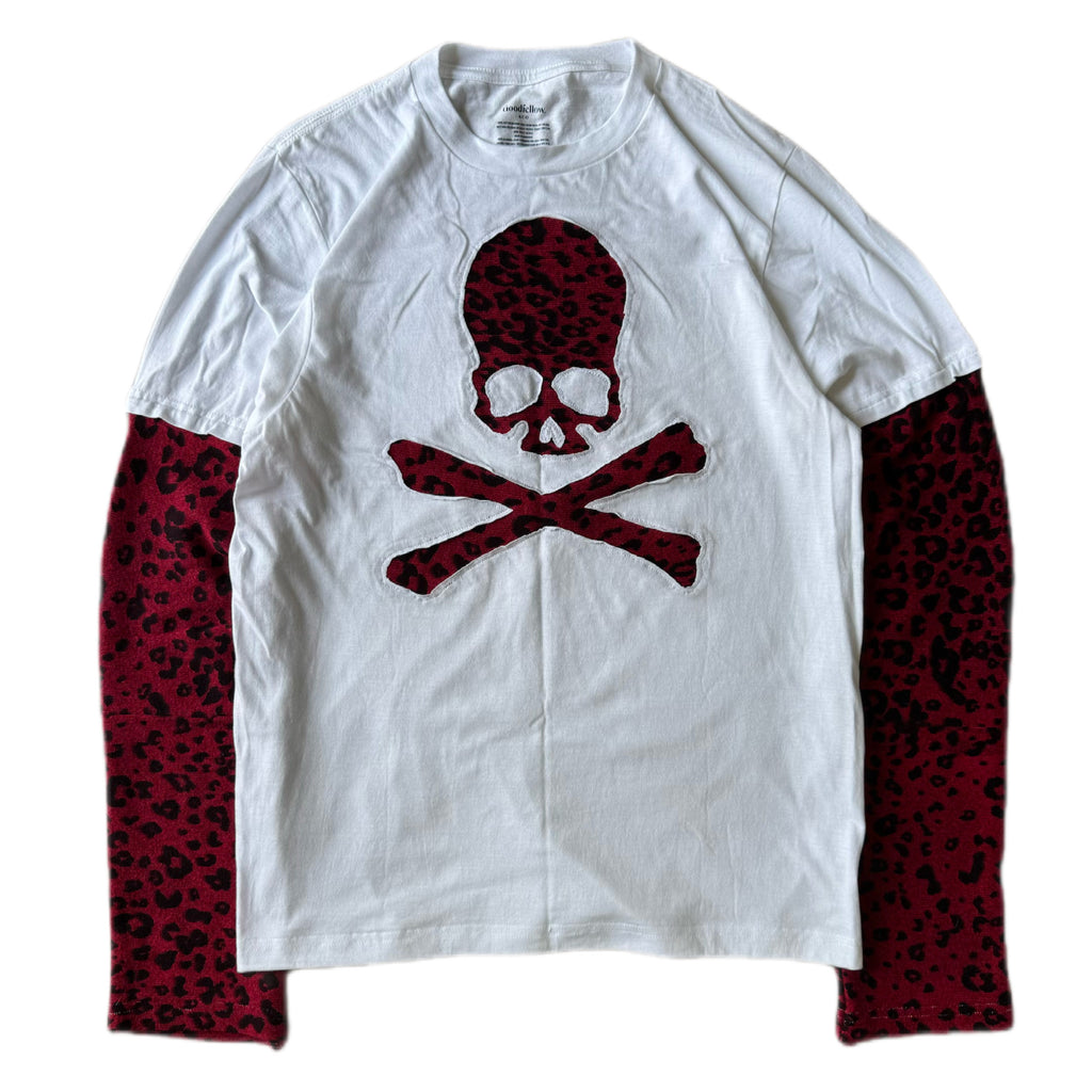 White Red Cheetah Layered T-Shirt (S)