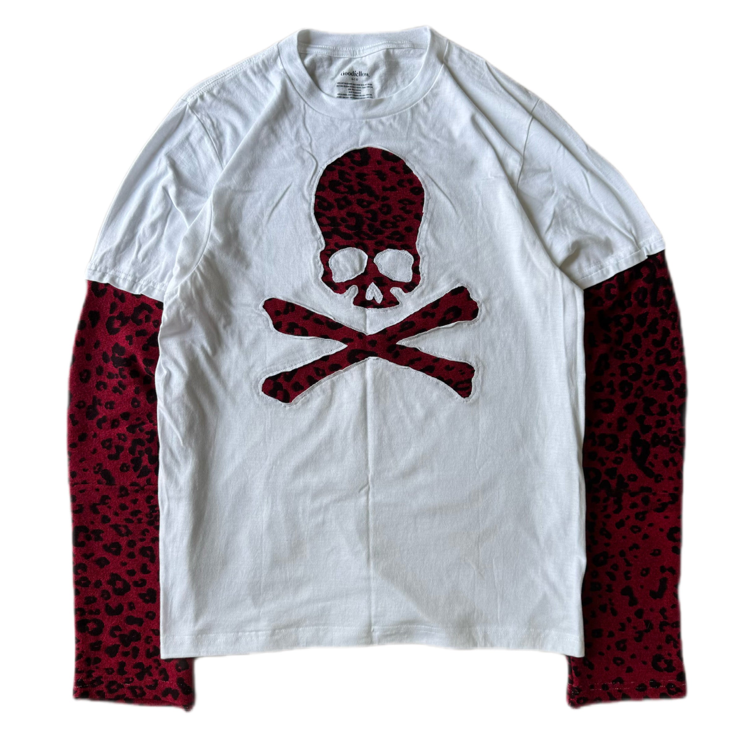 White Red Cheetah Layered T-Shirt (S)