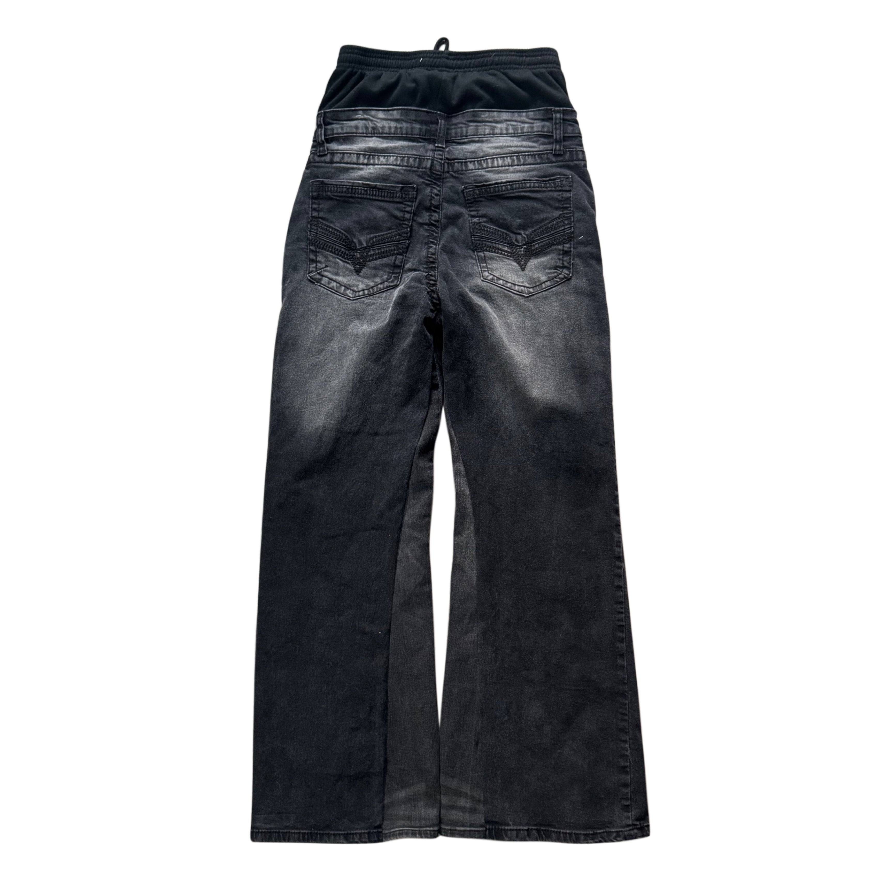 Double Waisted Faded Black Jeans (30)