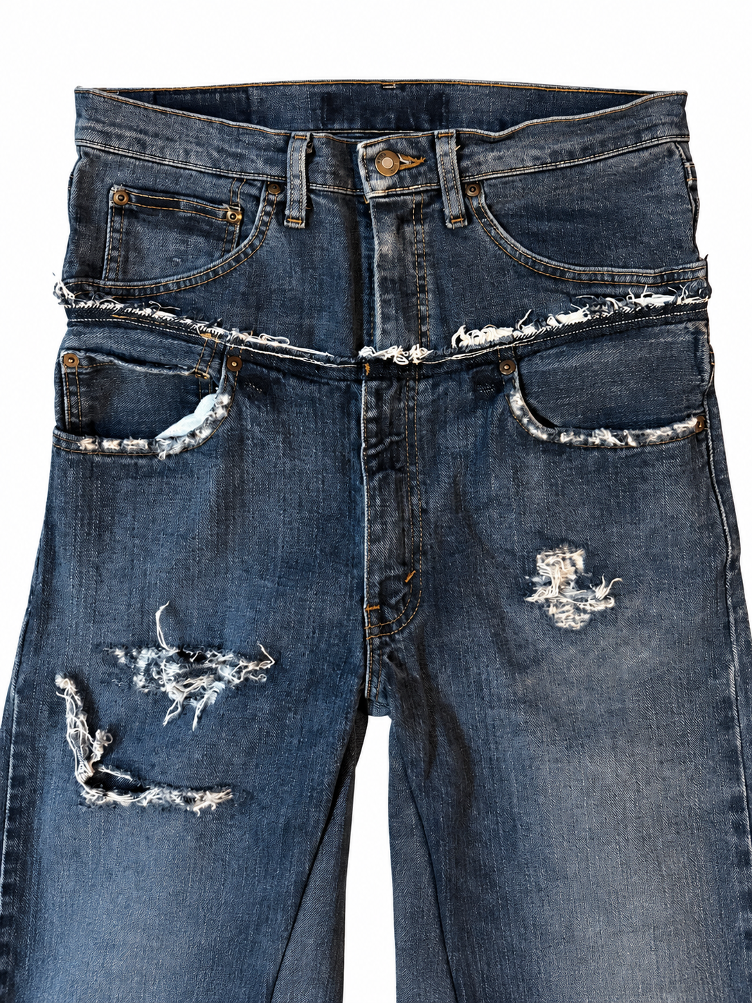 Double Waisted Distressed Baggy Jeans (31)