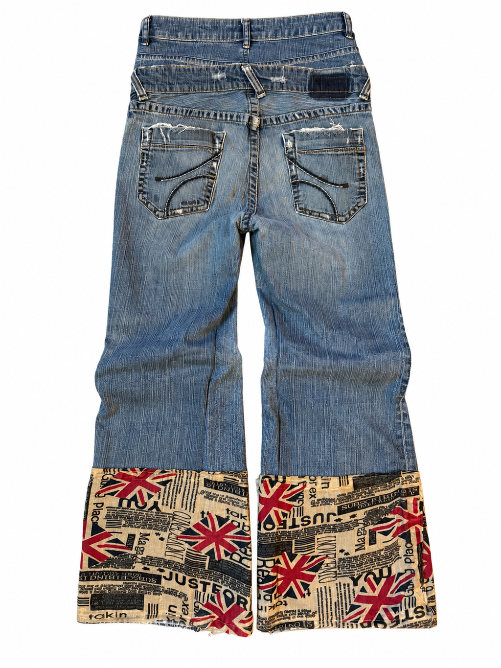 Double Waisted Baggy Union Jack Jeans (32)