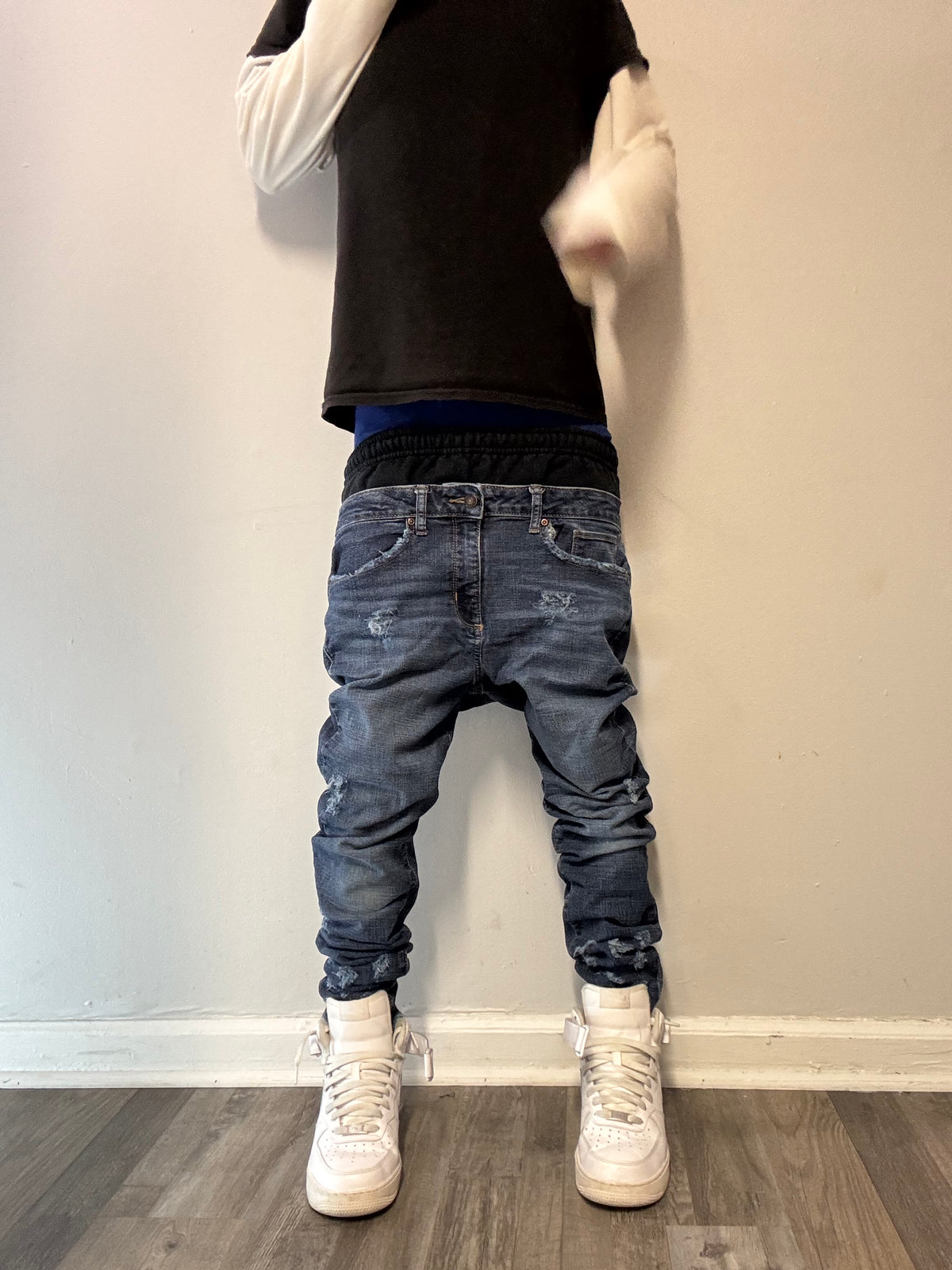 Double Waisted Skinny Dark Wash Jeans (30)
