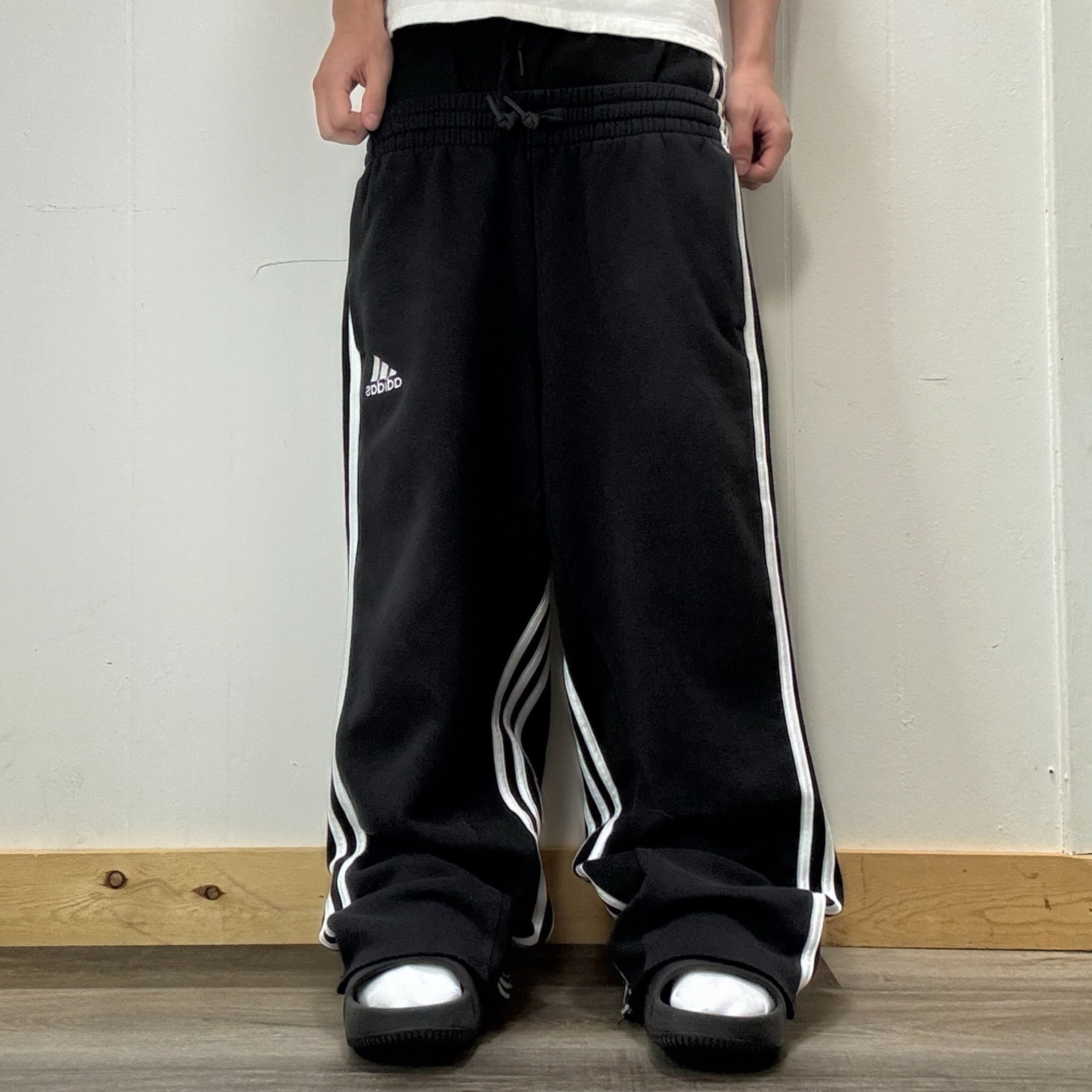 Black Double Waisted Adidas Sweatpants (S)