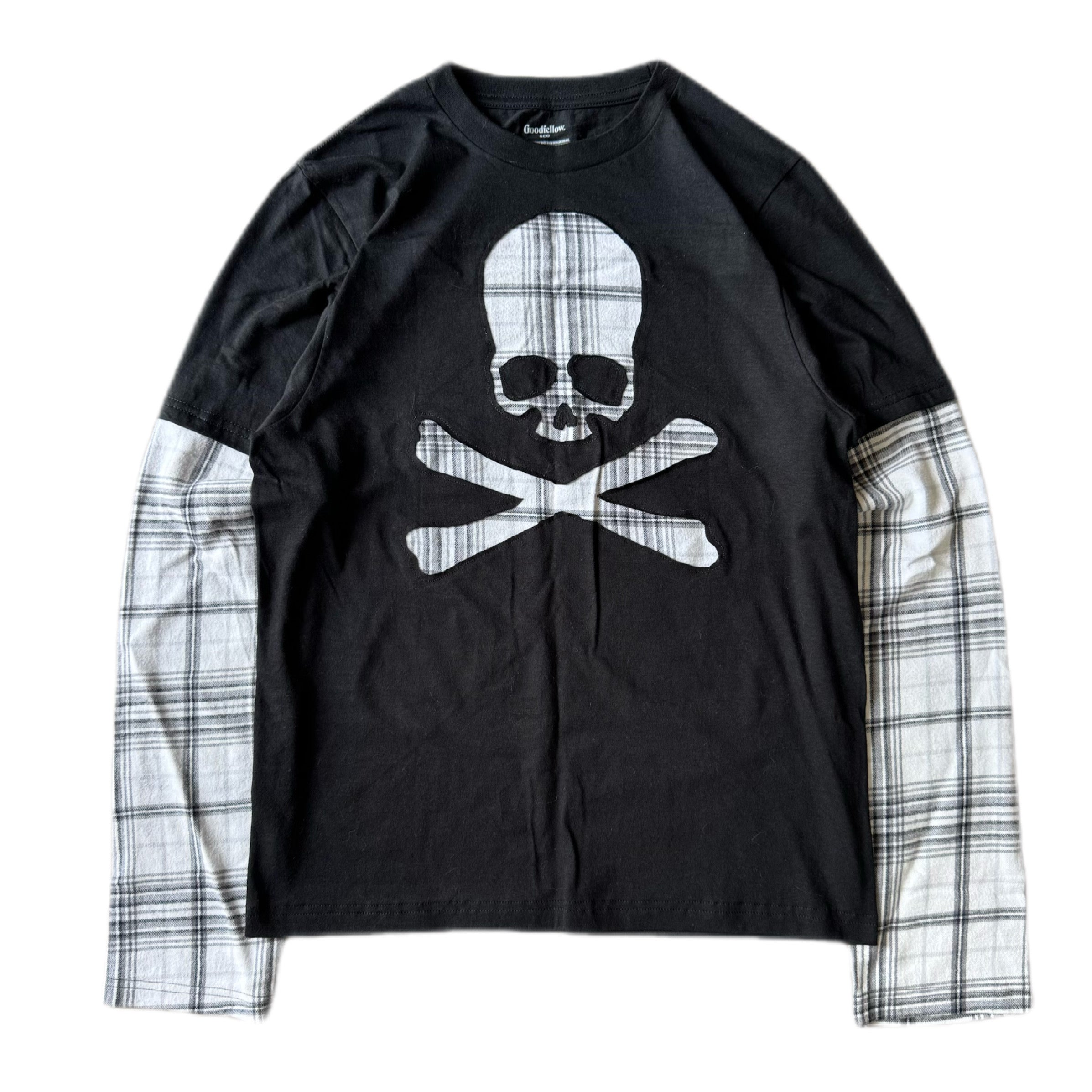 Black Flannel Layered T-Shirt (S)