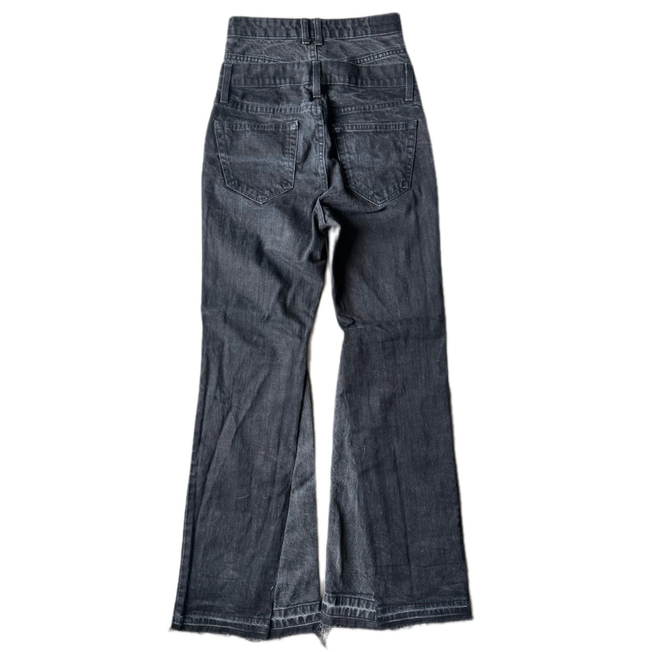 Double Waisted Black Flare Jeans (27)