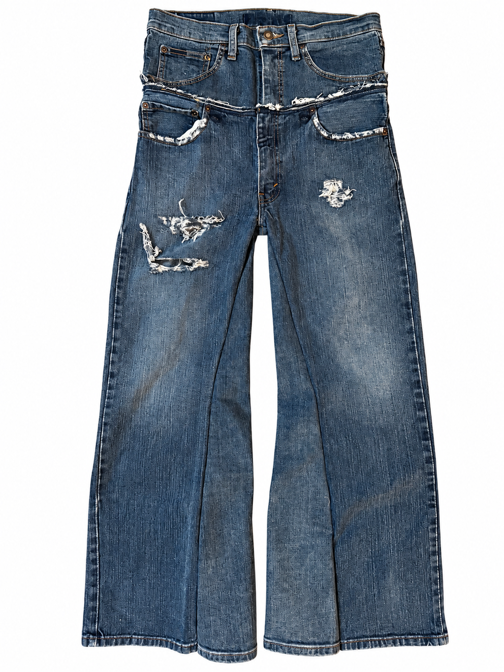 Double Waisted Distressed Baggy Jeans (31)