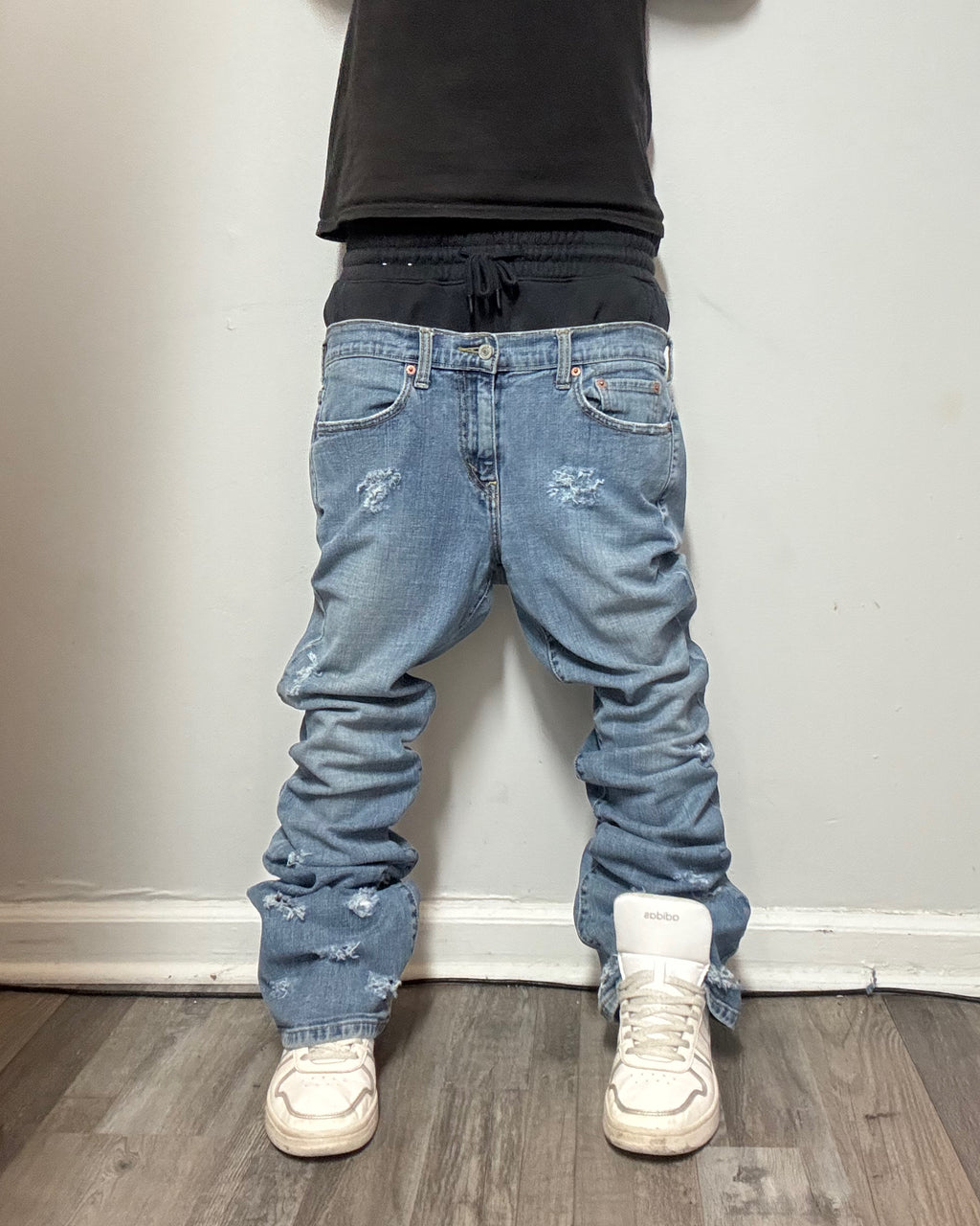 Double Waisted Flare Jeans (32)