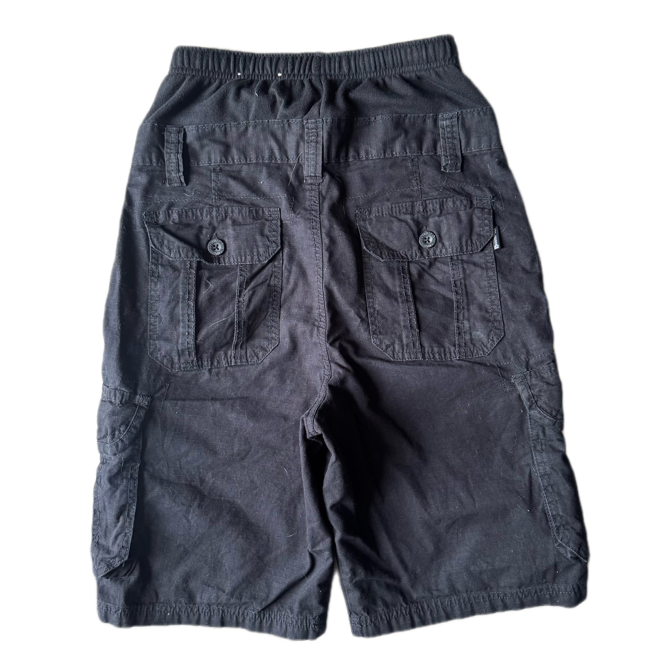 Double Waisted Black Cargo Shorts (30)