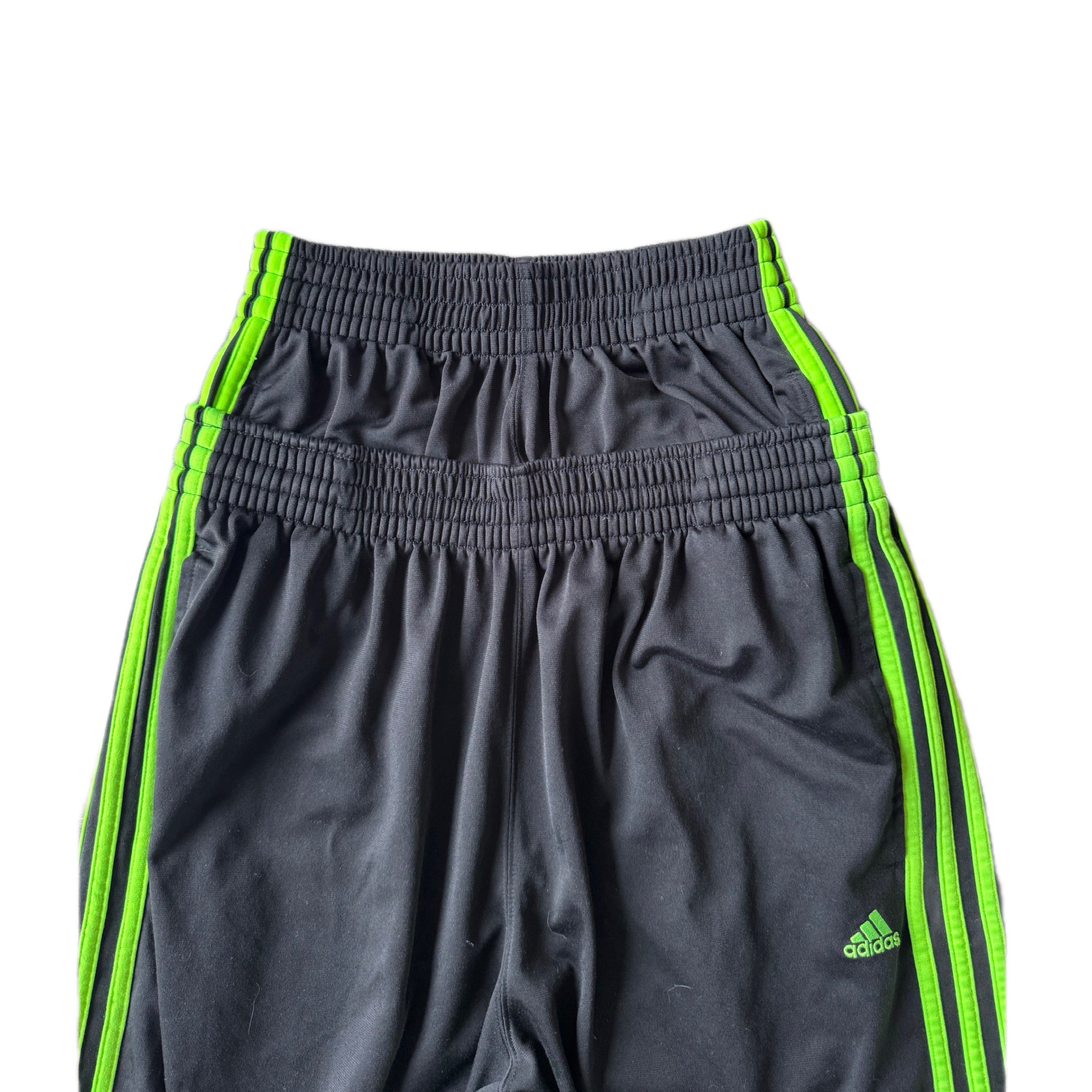Black Double Waisted Athletic Green Adidas Sweatpants (S)