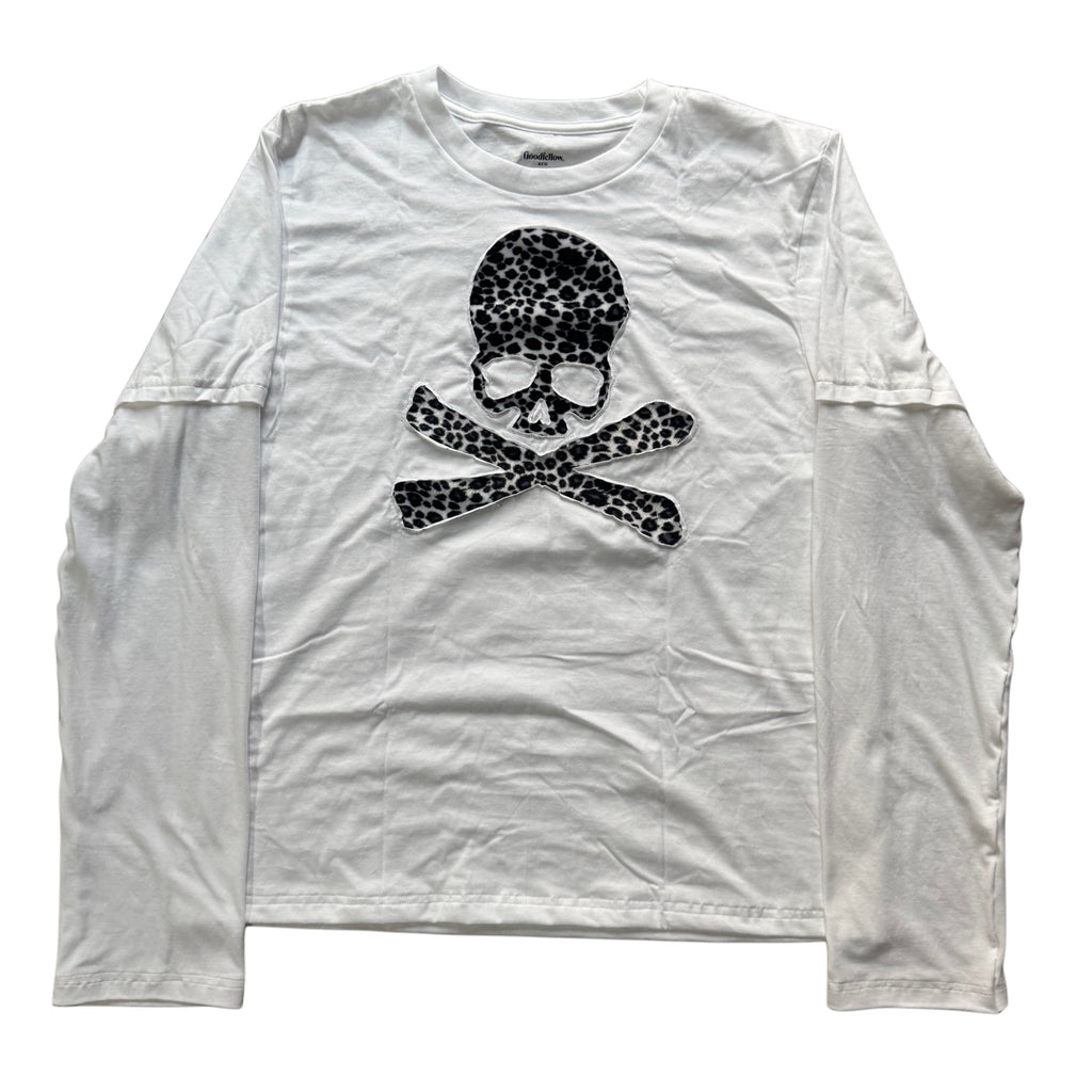 White Cheetah Layered T-Shirt (L)
