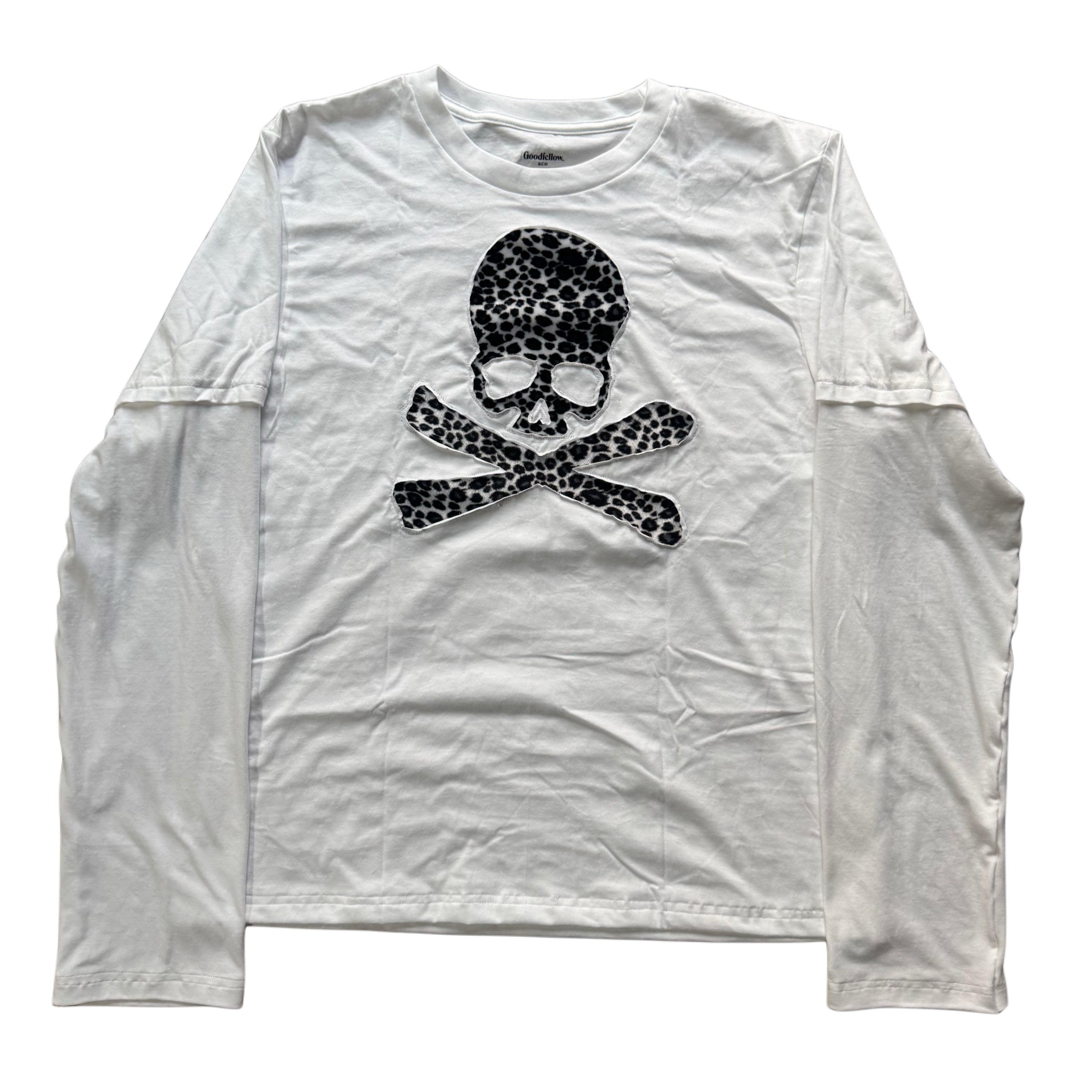 White Cheetah Layered T-Shirt (L)