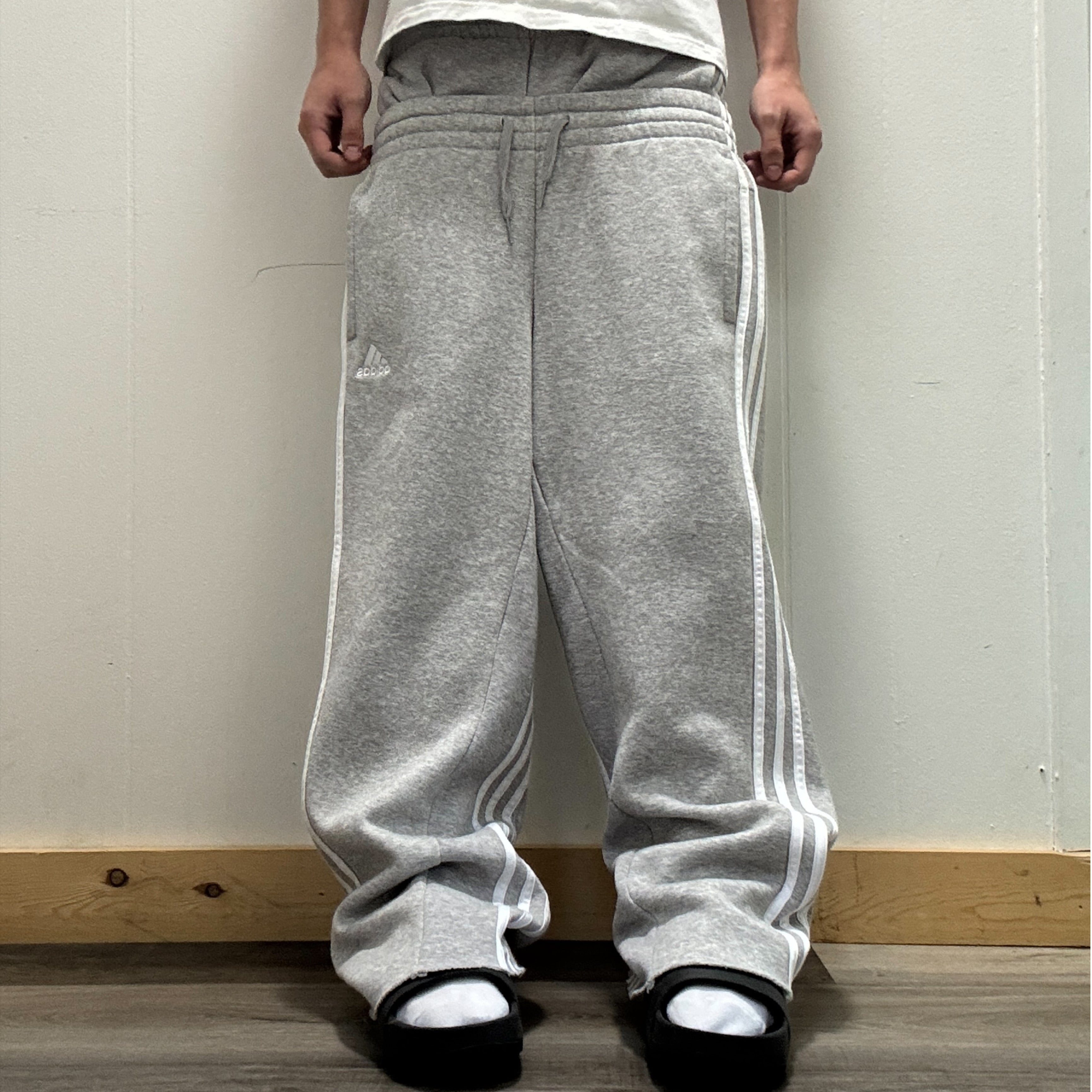 Grey Double Waisted Adidas Sweatpants (XS)