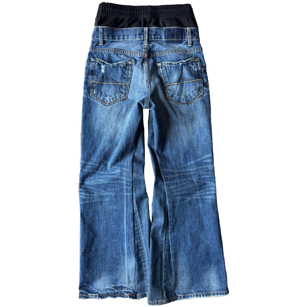 Double Waisted Baggy Distressed Jeans (30x30)