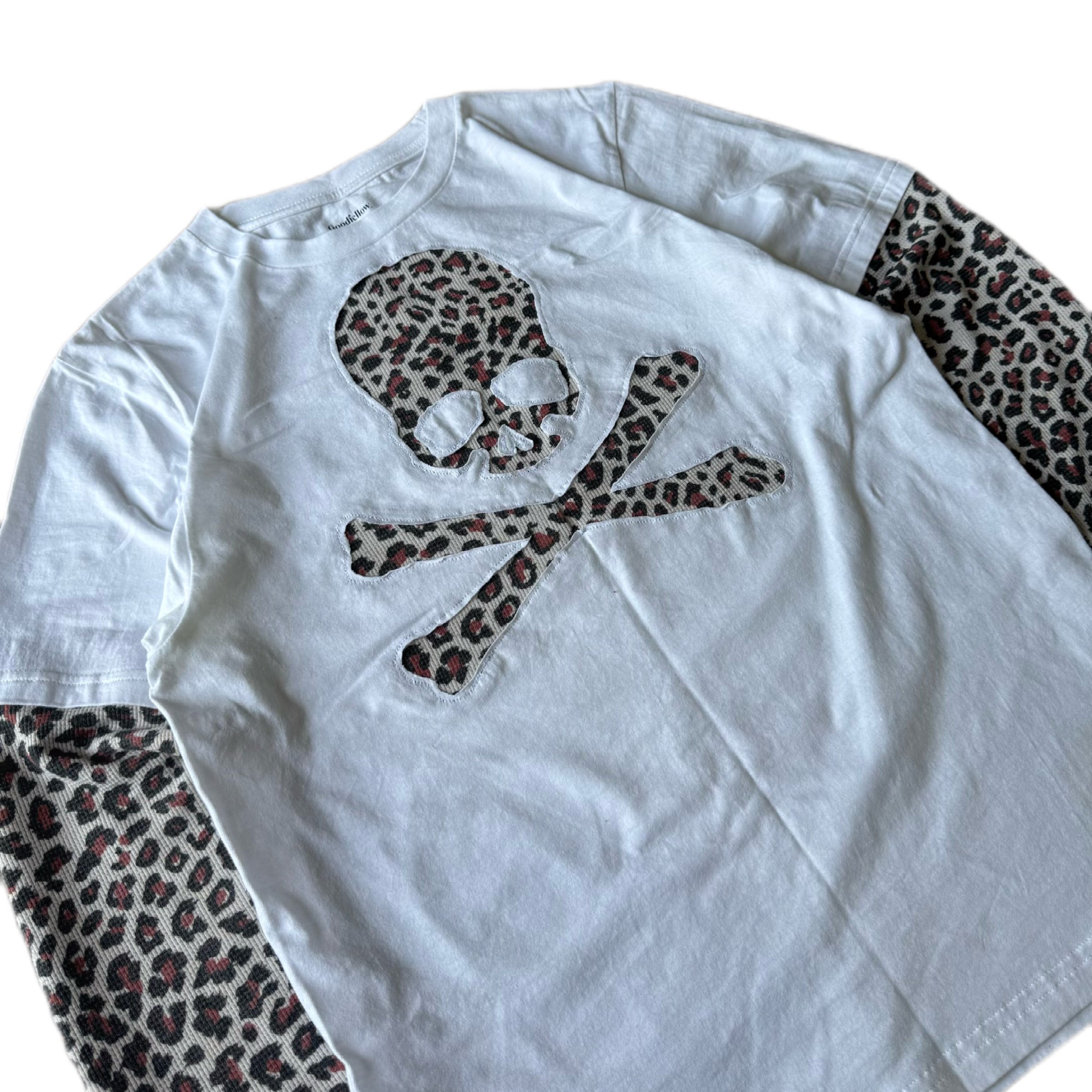 White Cheetah Layered T-Shirt (S)