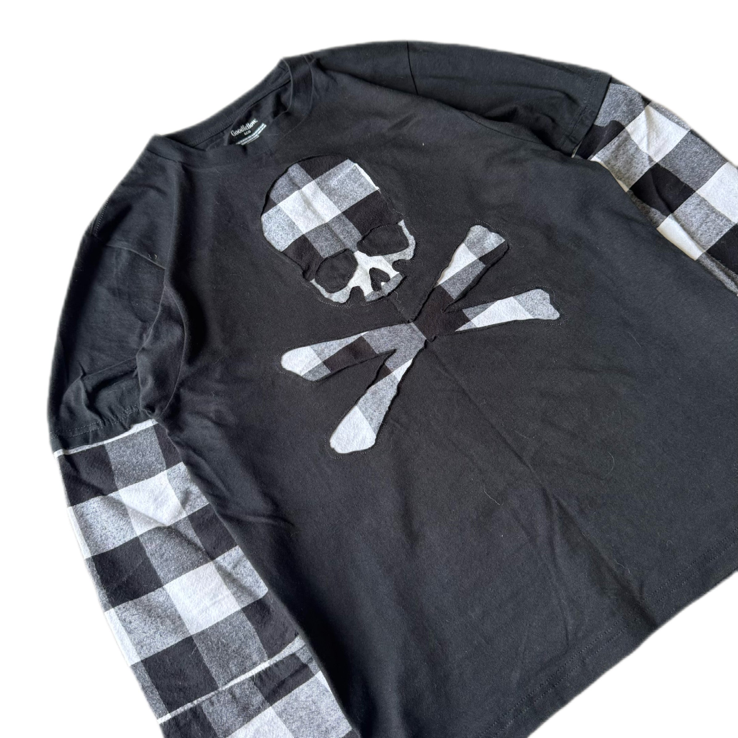 Black Flannel Layered T-Shirt (S)