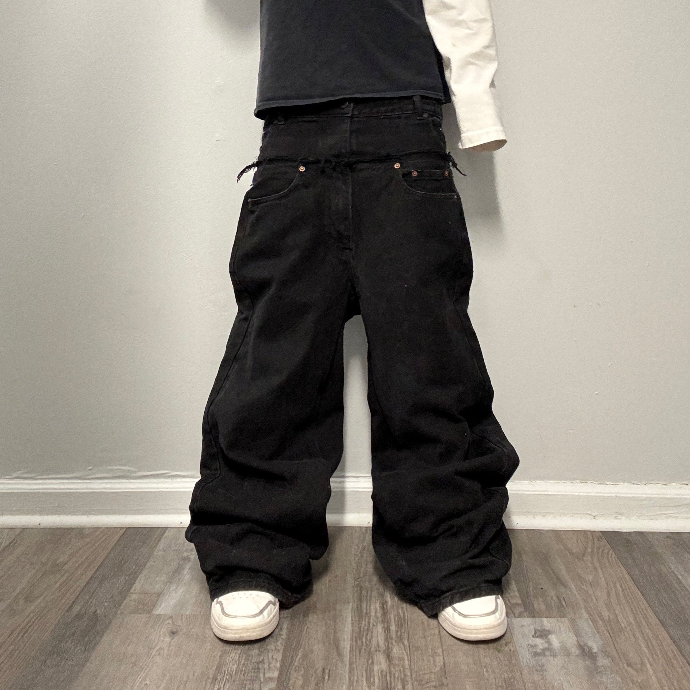 Black Double Waisted Baggy Jeans (29)