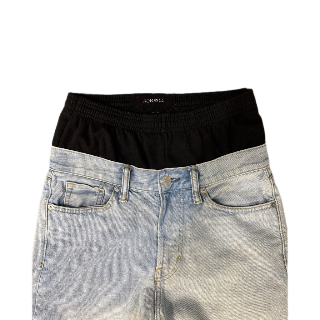 Blue Sweatpants Double Waist Baggy Jeans (32x32)