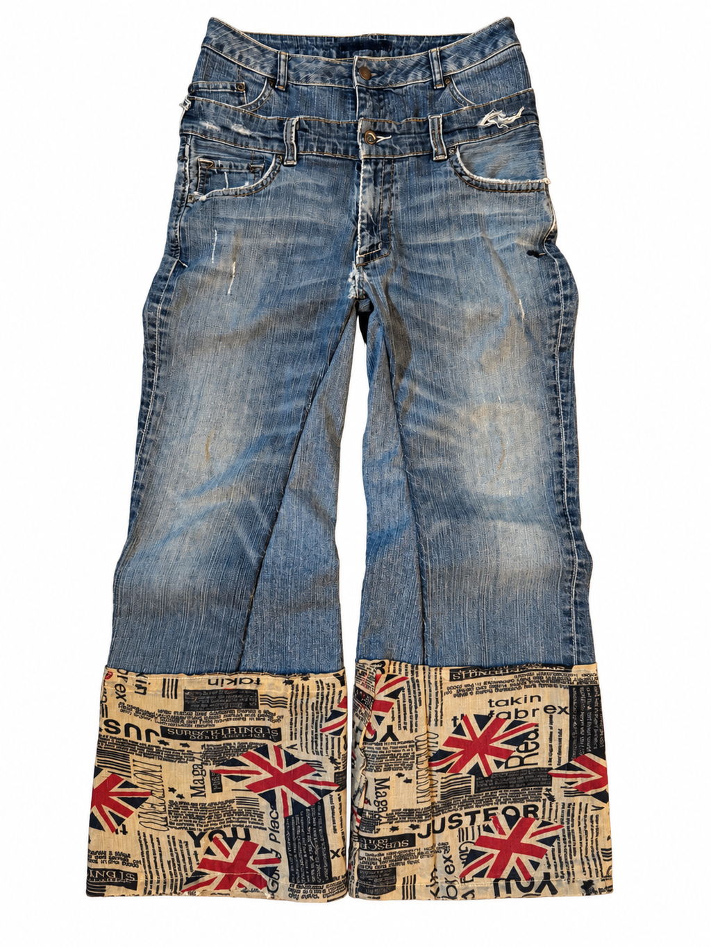 Double Waisted Baggy Union Jack Jeans (32)