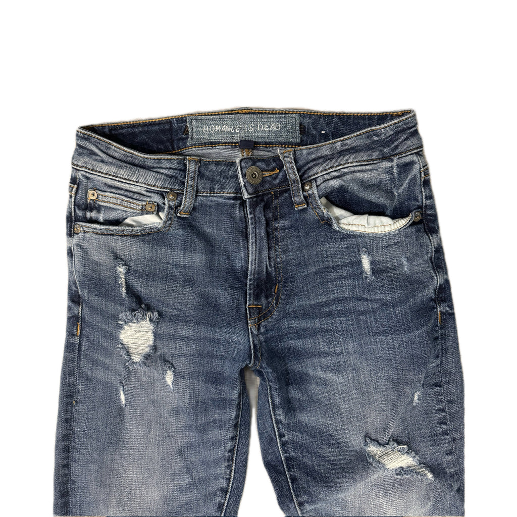 Blue Distressed Flare Jeans (28x32)