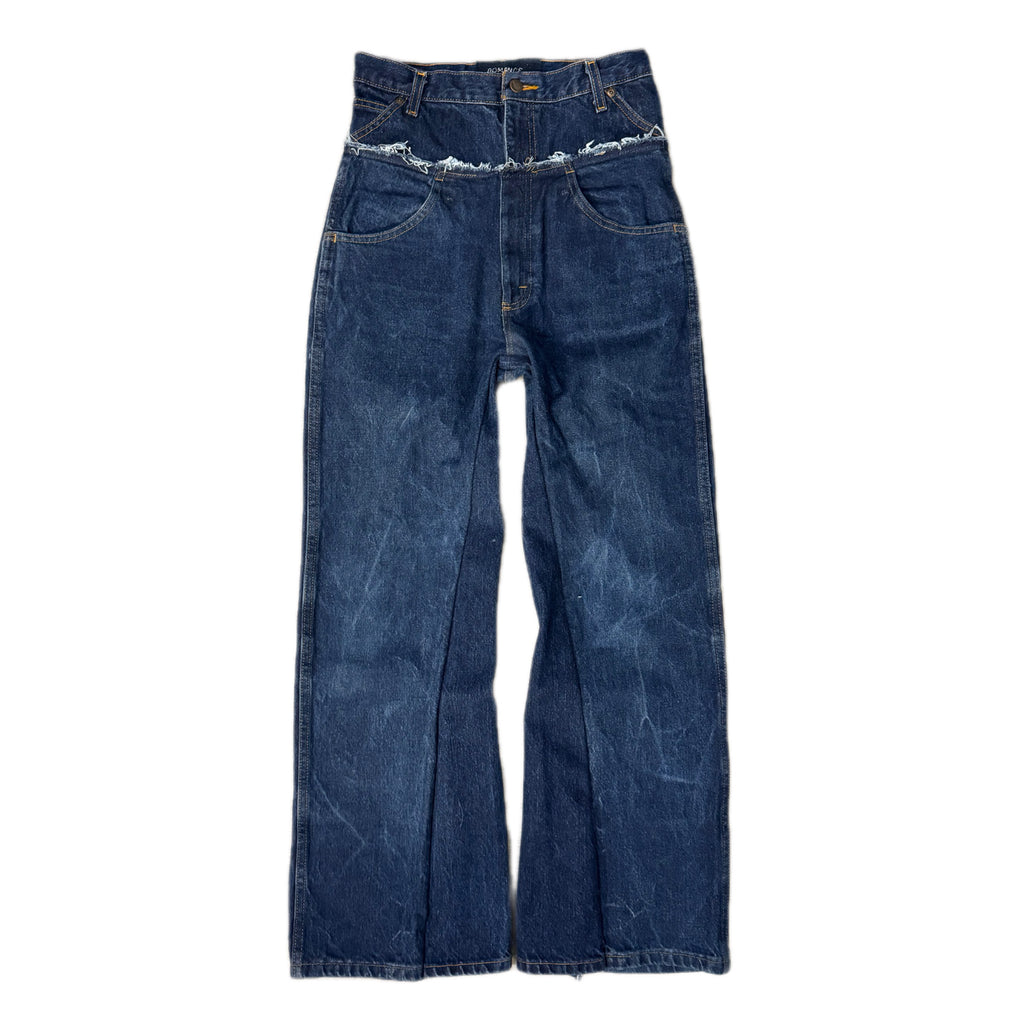Dark Blue Double Waisted Baggy Jeans (29x30)