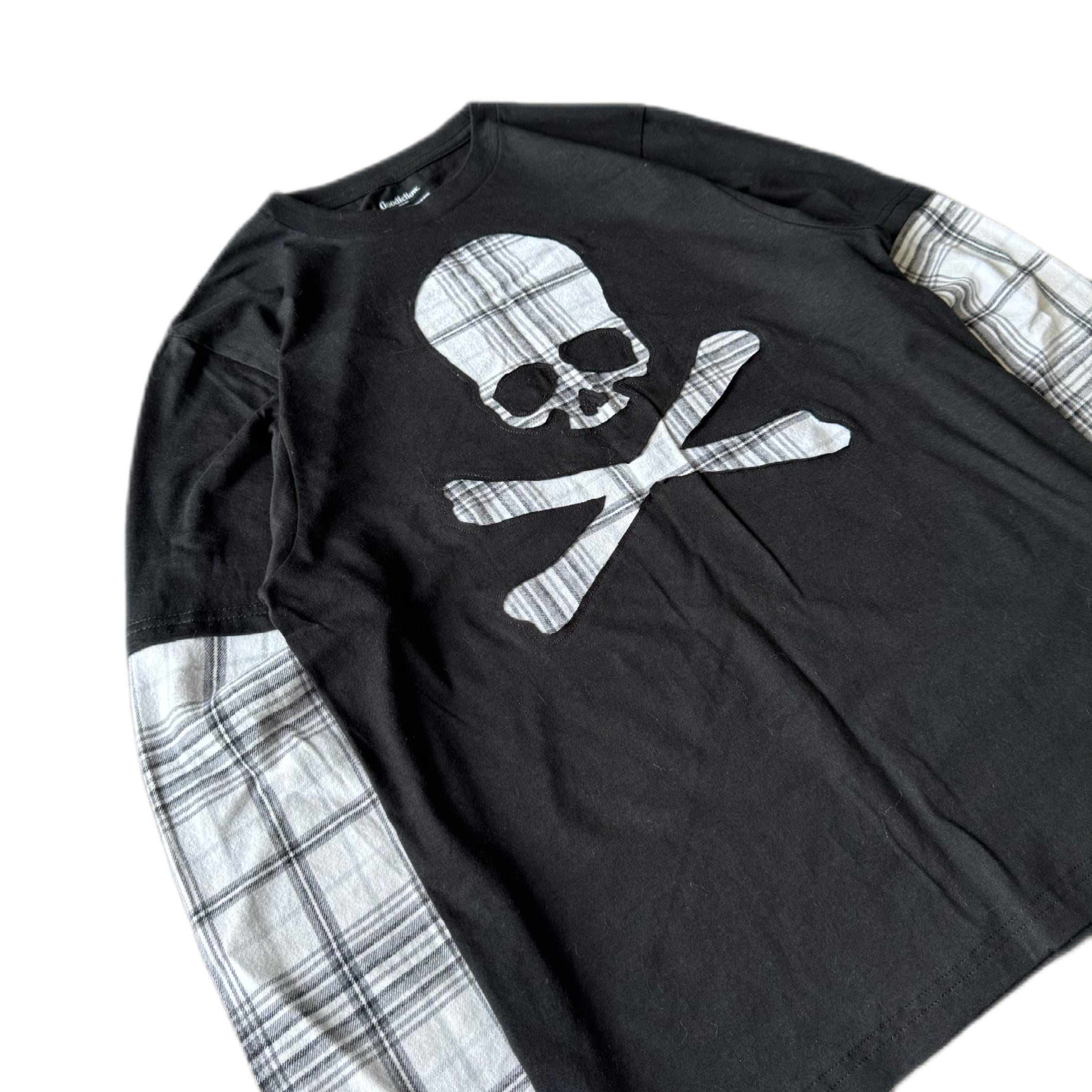 Black Flannel Layered T-Shirt (S)