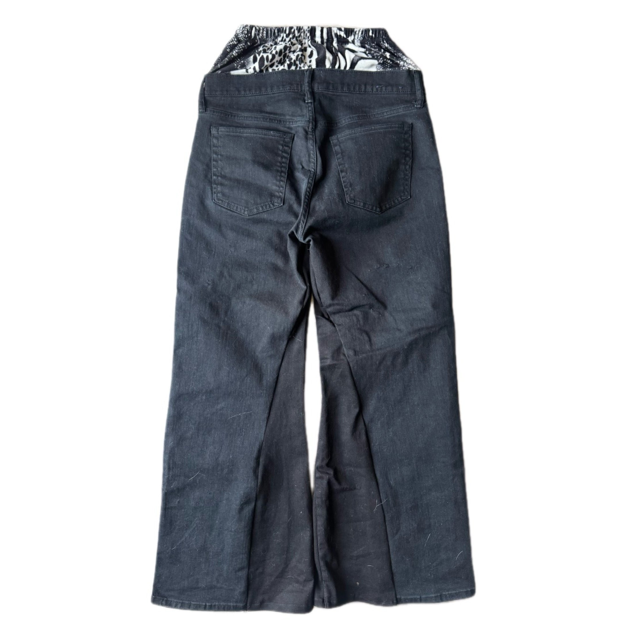Double Waisted Baggy Zebra Jeans (30)