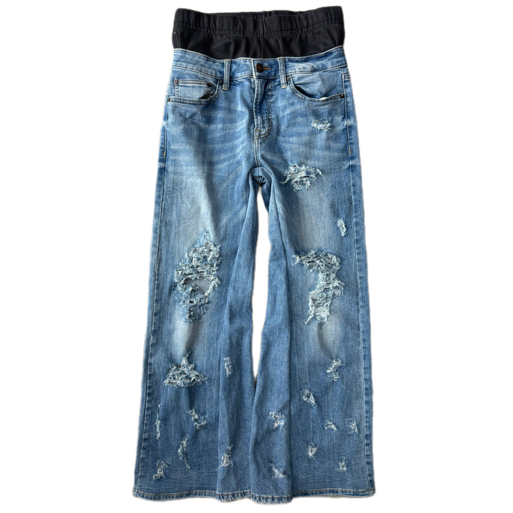 Double Waisted Baggy Distressed Jeans (30x28)