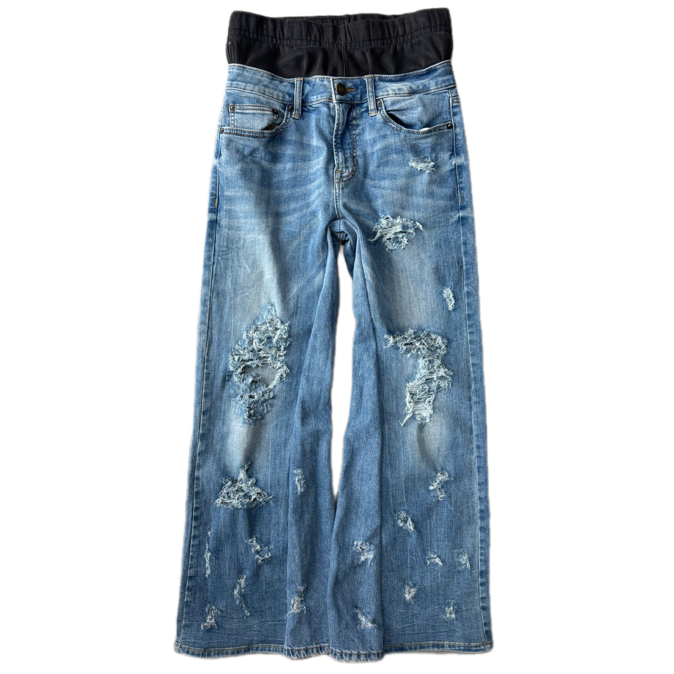 Double Waisted Baggy Distressed Jeans (30x28)