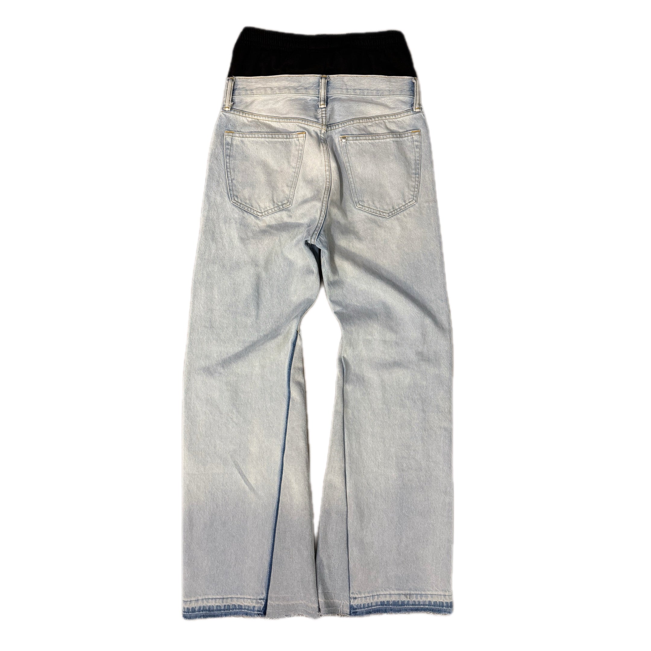 Blue Sweatpants Double Waist Baggy Jeans (32x32)
