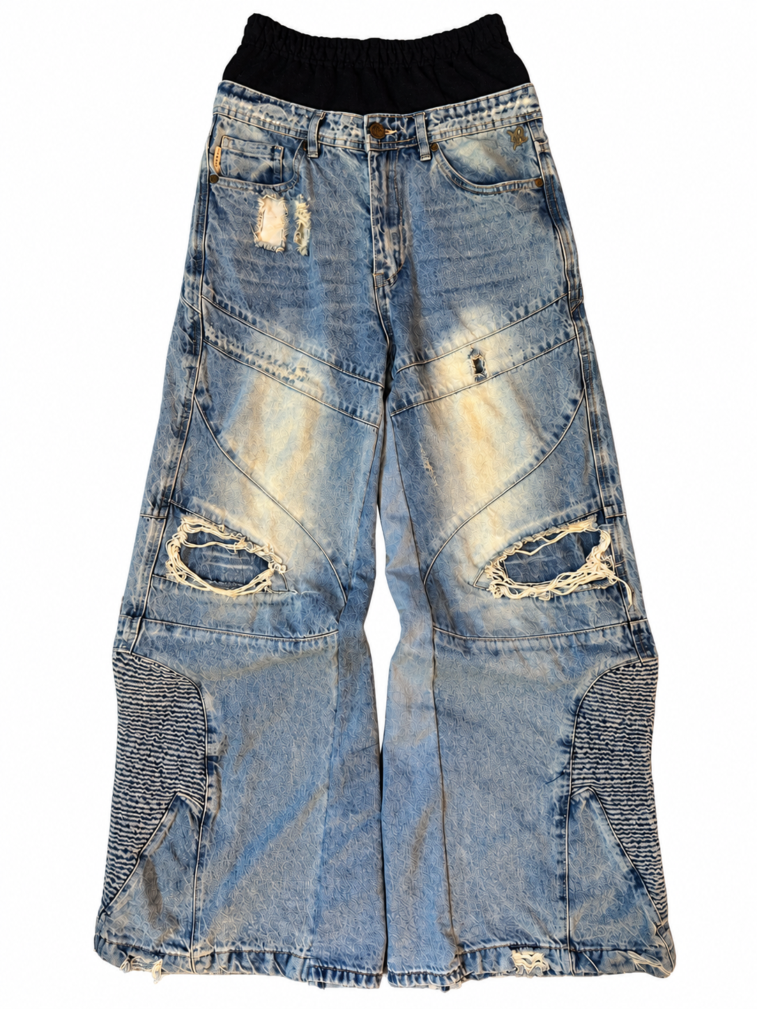 Double Waisted Baggy Light Wash Jeans (30)