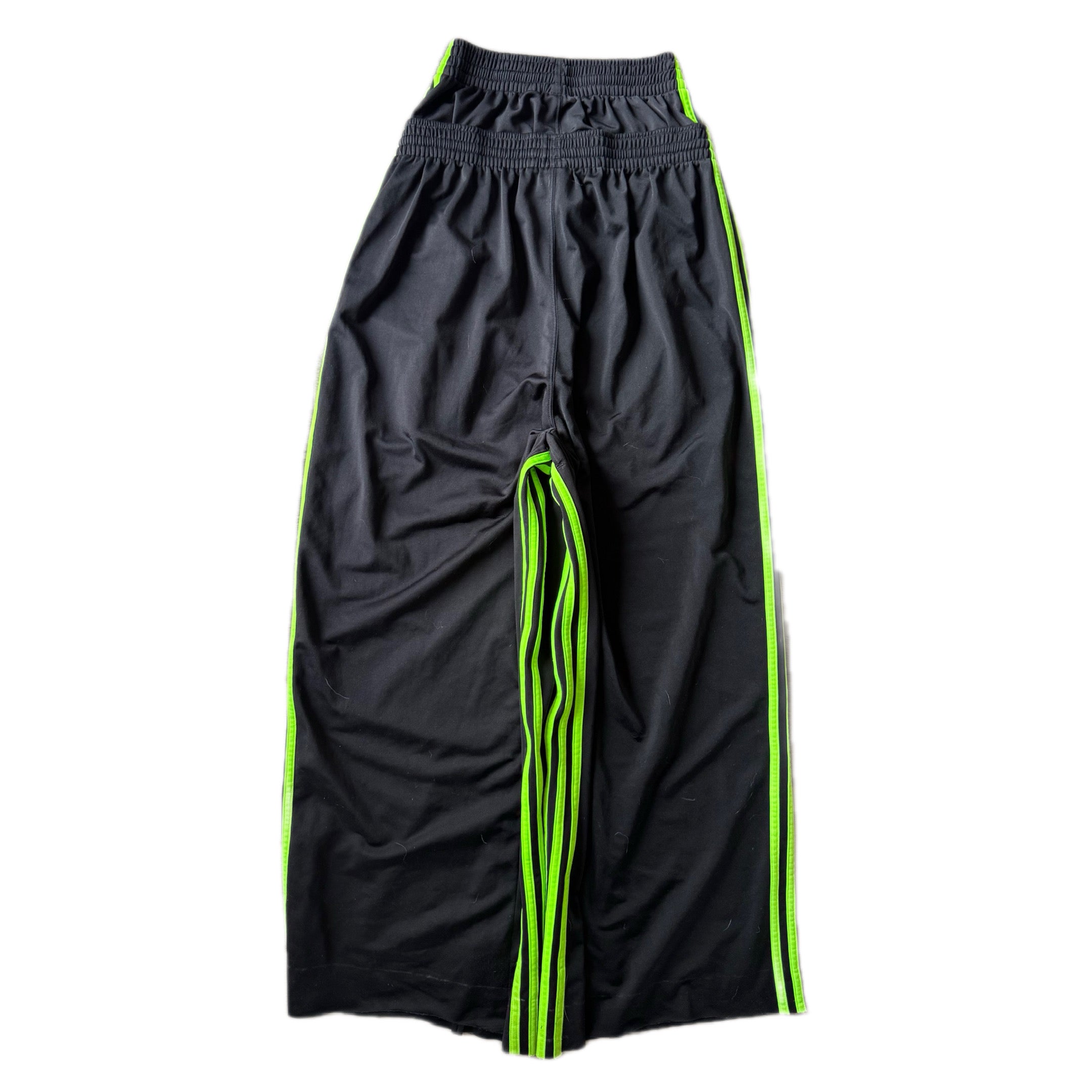Black Double Waisted Athletic Green Adidas Sweatpants (S)