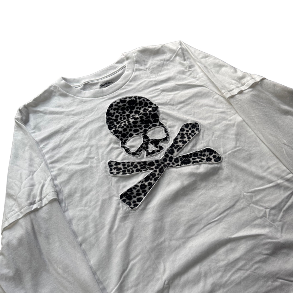 White Cheetah Layered T-Shirt (L)