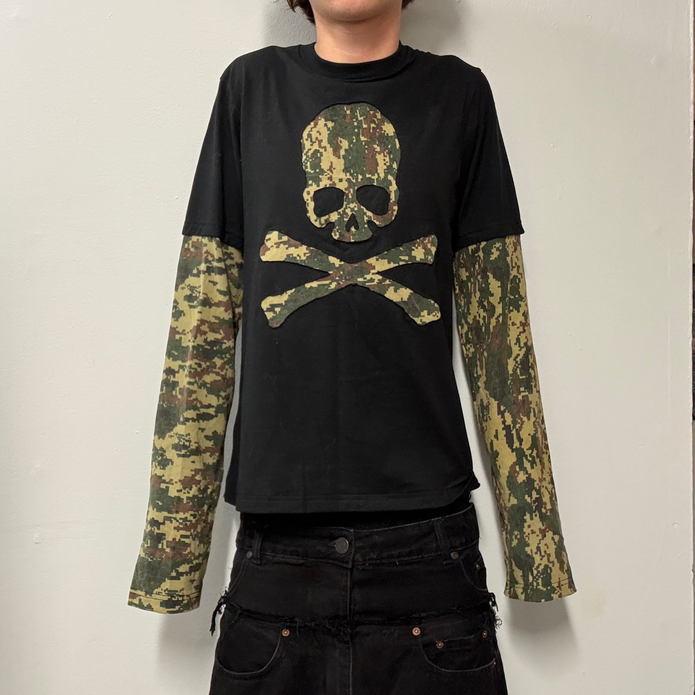 Black Layered Digital Camo T-Shirt (S)