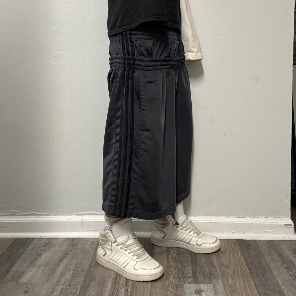 Grey Double Waisted Adidas Hoop Shorts (M)