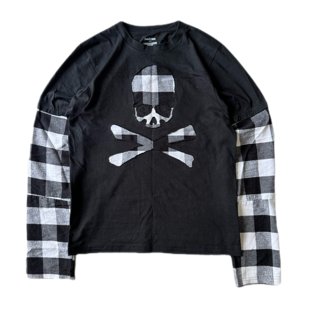Black Flannel Layered T-Shirt (S)
