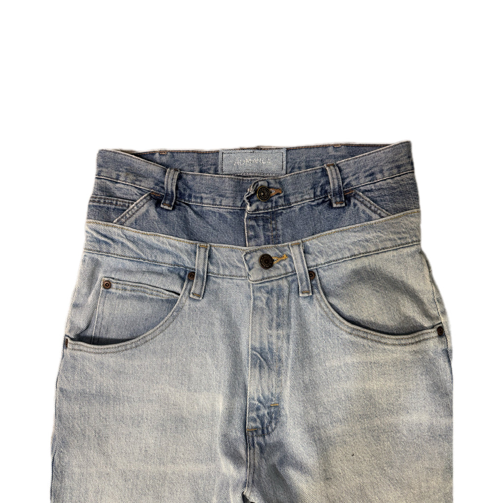 Blue Double Waisted Baggy Jeans (28x32)