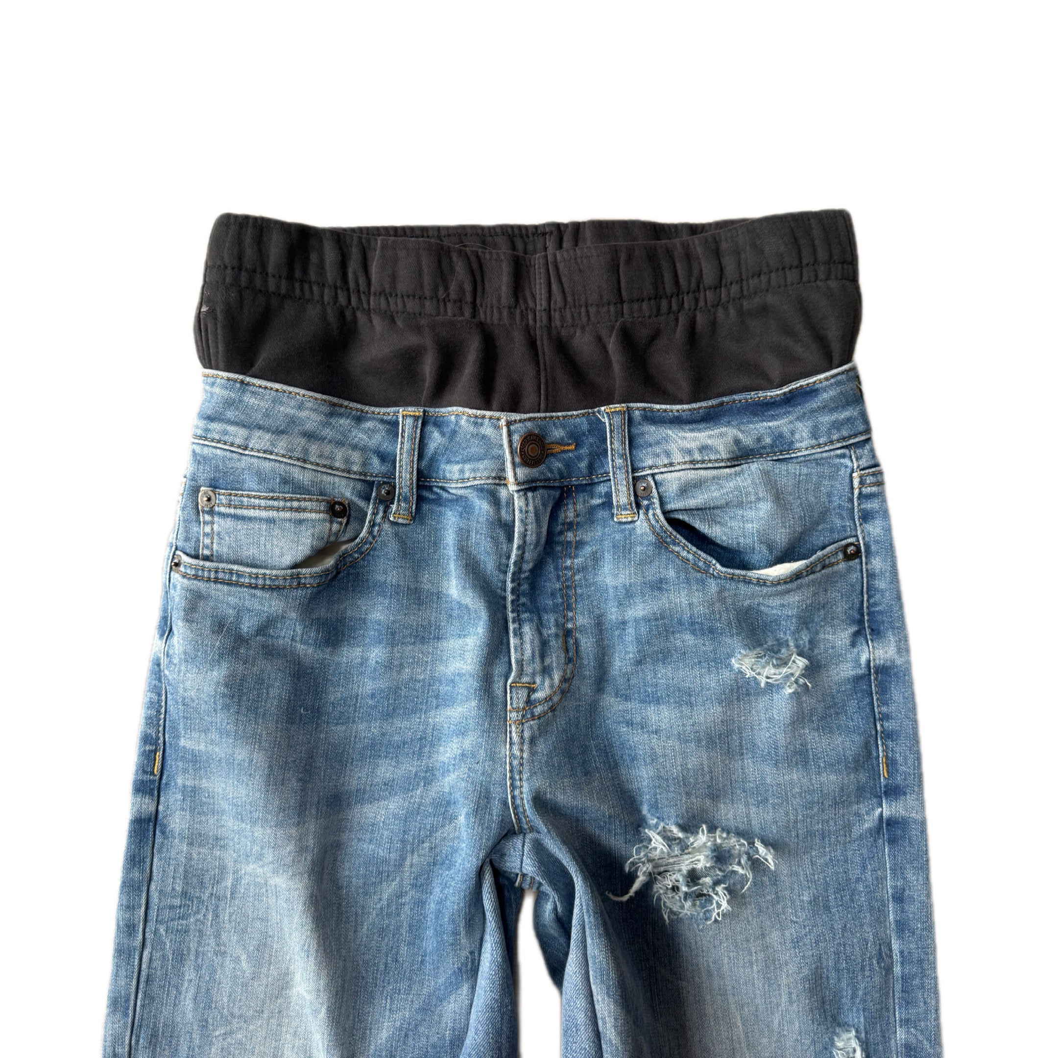 Double Waisted Baggy Distressed Jeans (30x28)