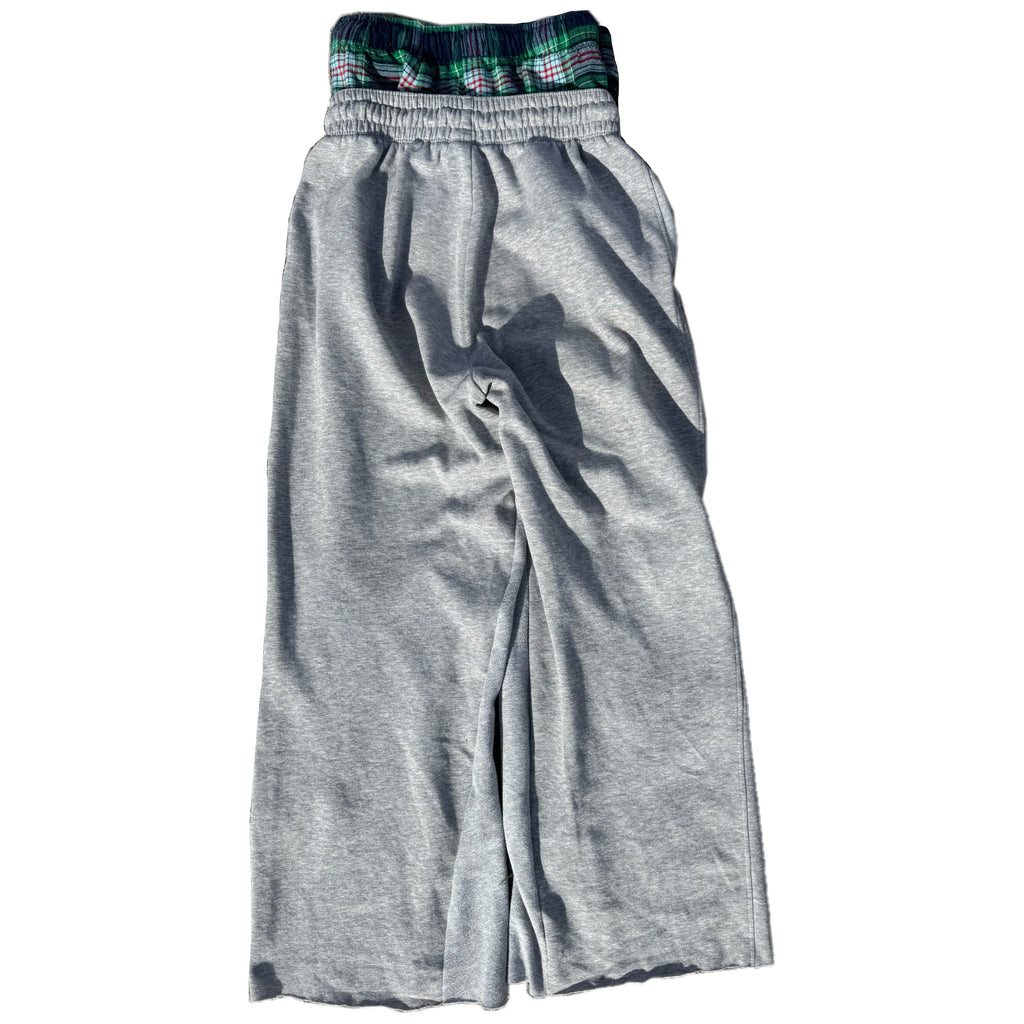 Grey Plaid “DEAD” Sweatpants (S)
