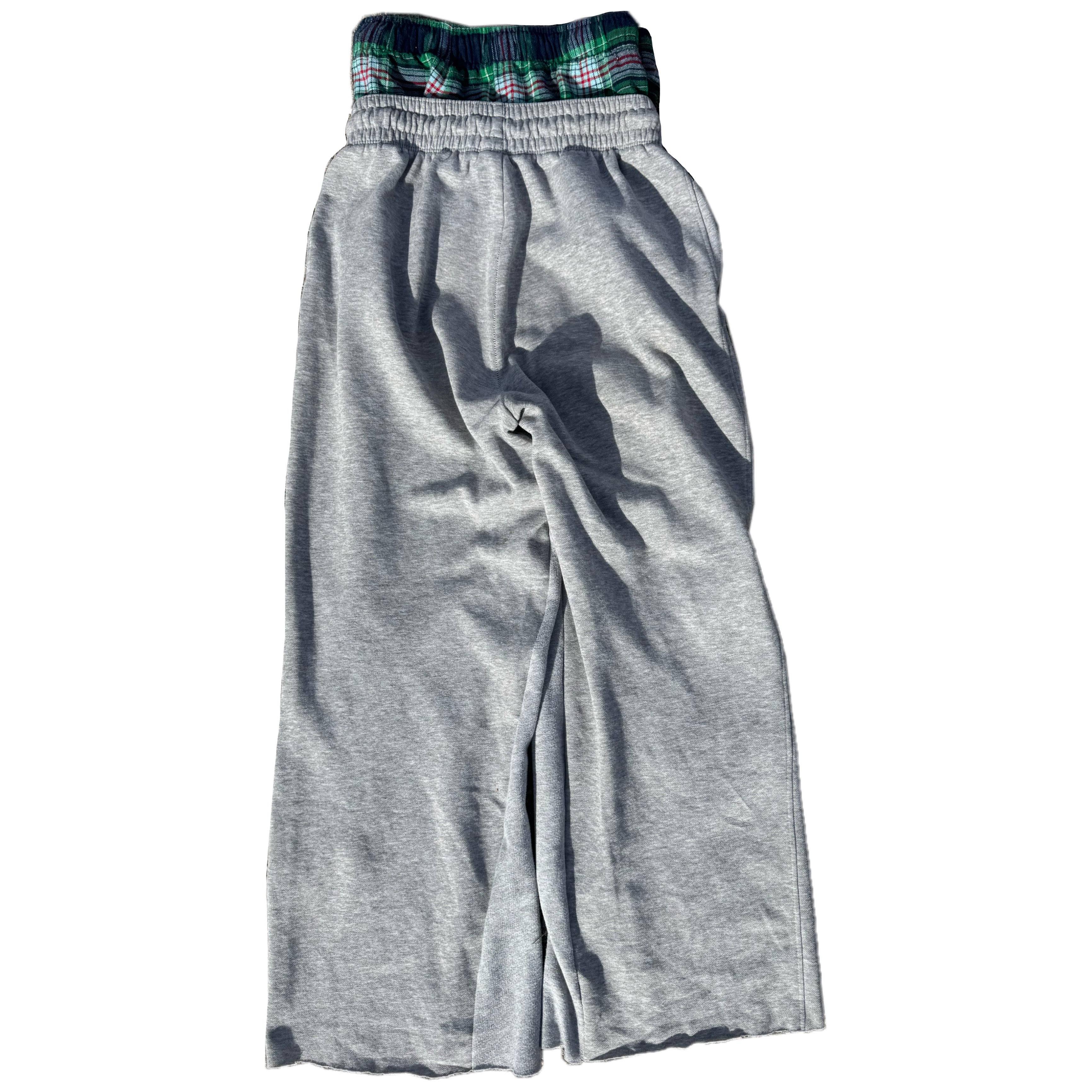 Grey Plaid “DEAD” Sweatpants (S)