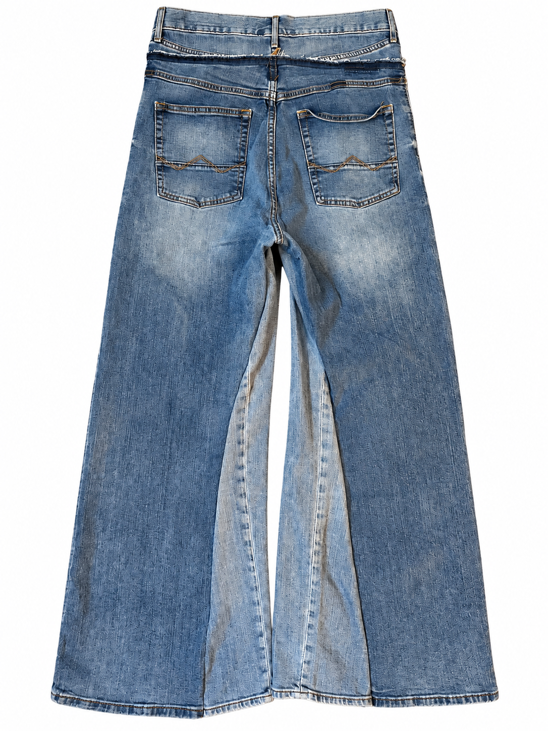 Double Waisted Baggy Light Wash Jeans (33)