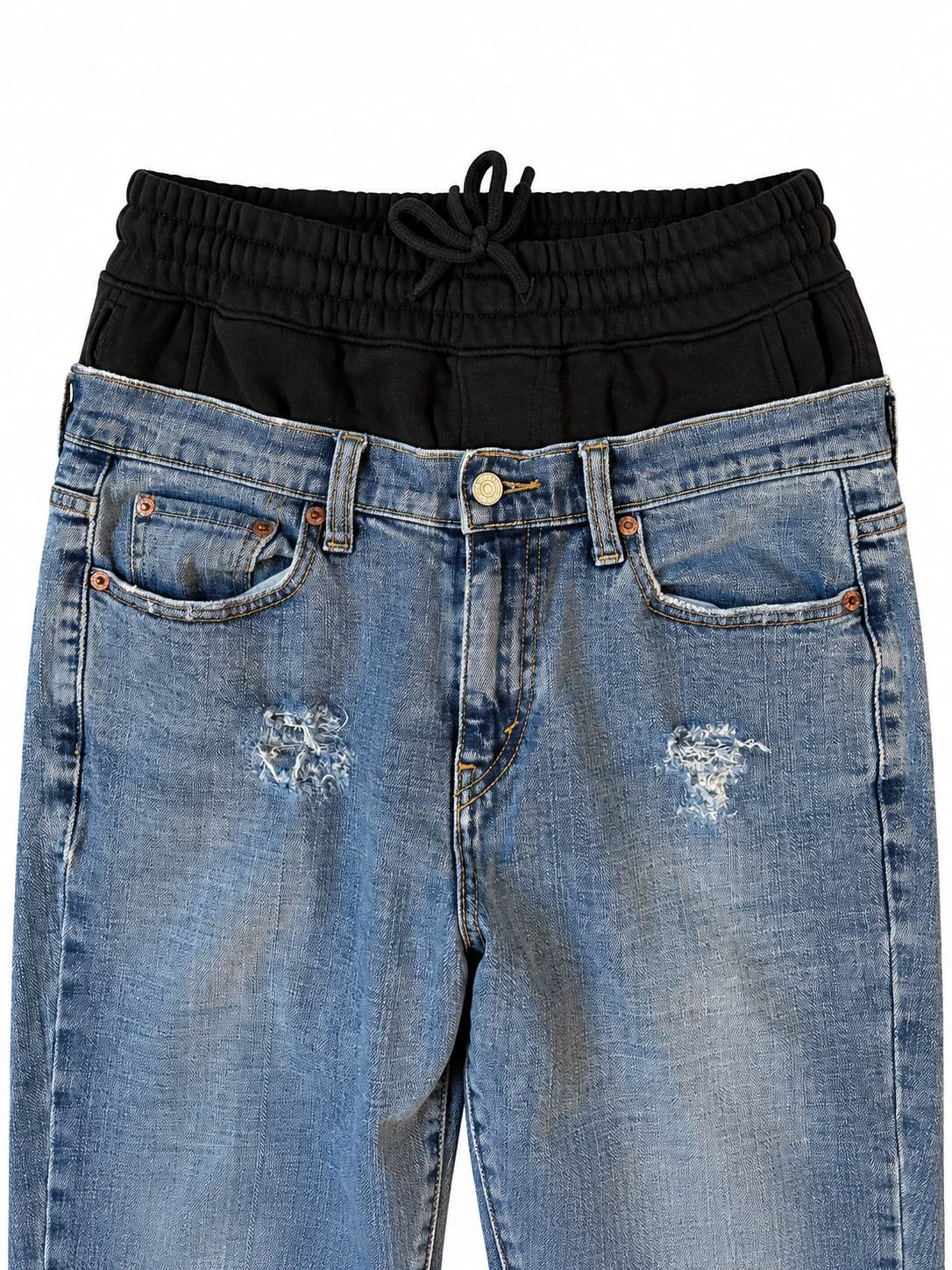 Double Waisted Flare Jeans (32)