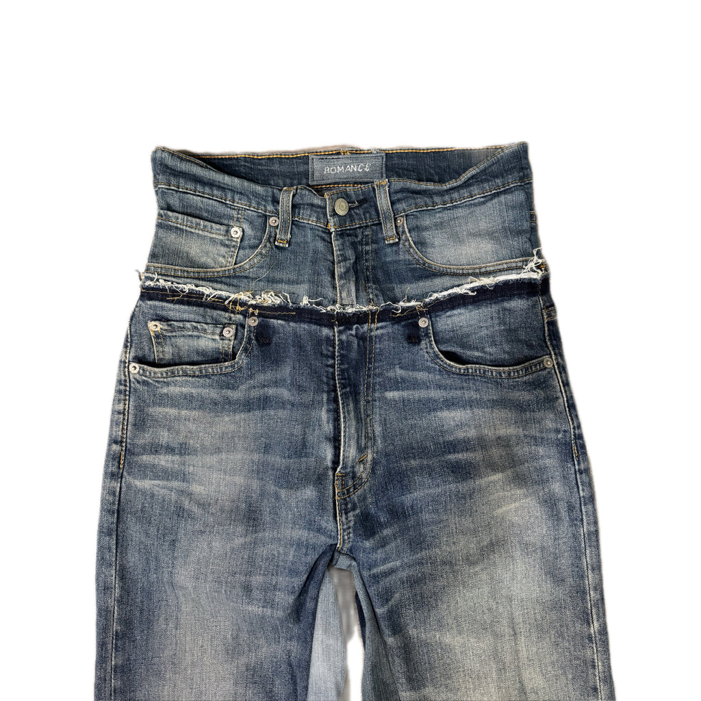 Blue Double Waisted Baggy Jeans (30x28)