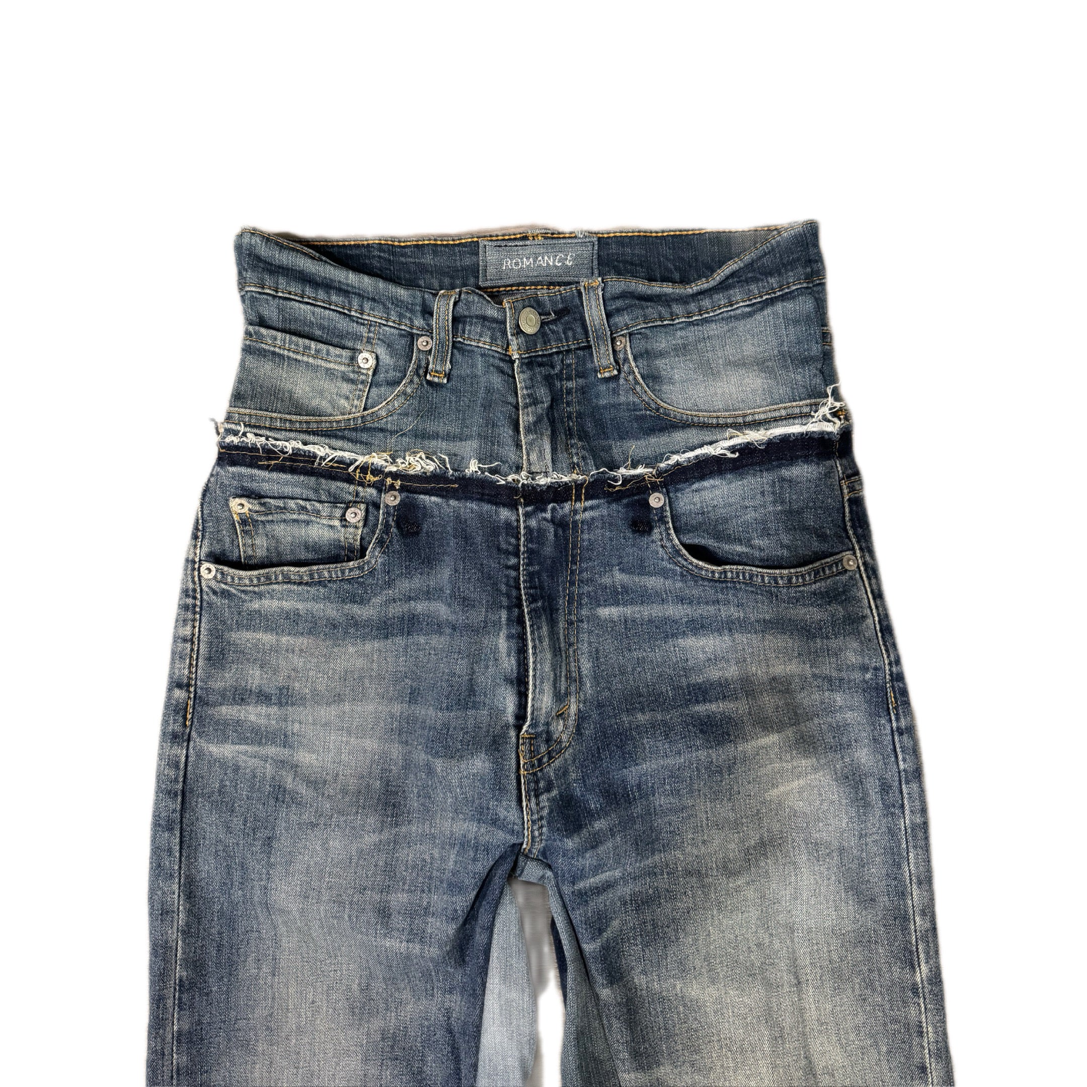 Blue Double Waisted Baggy Jeans (30x28)