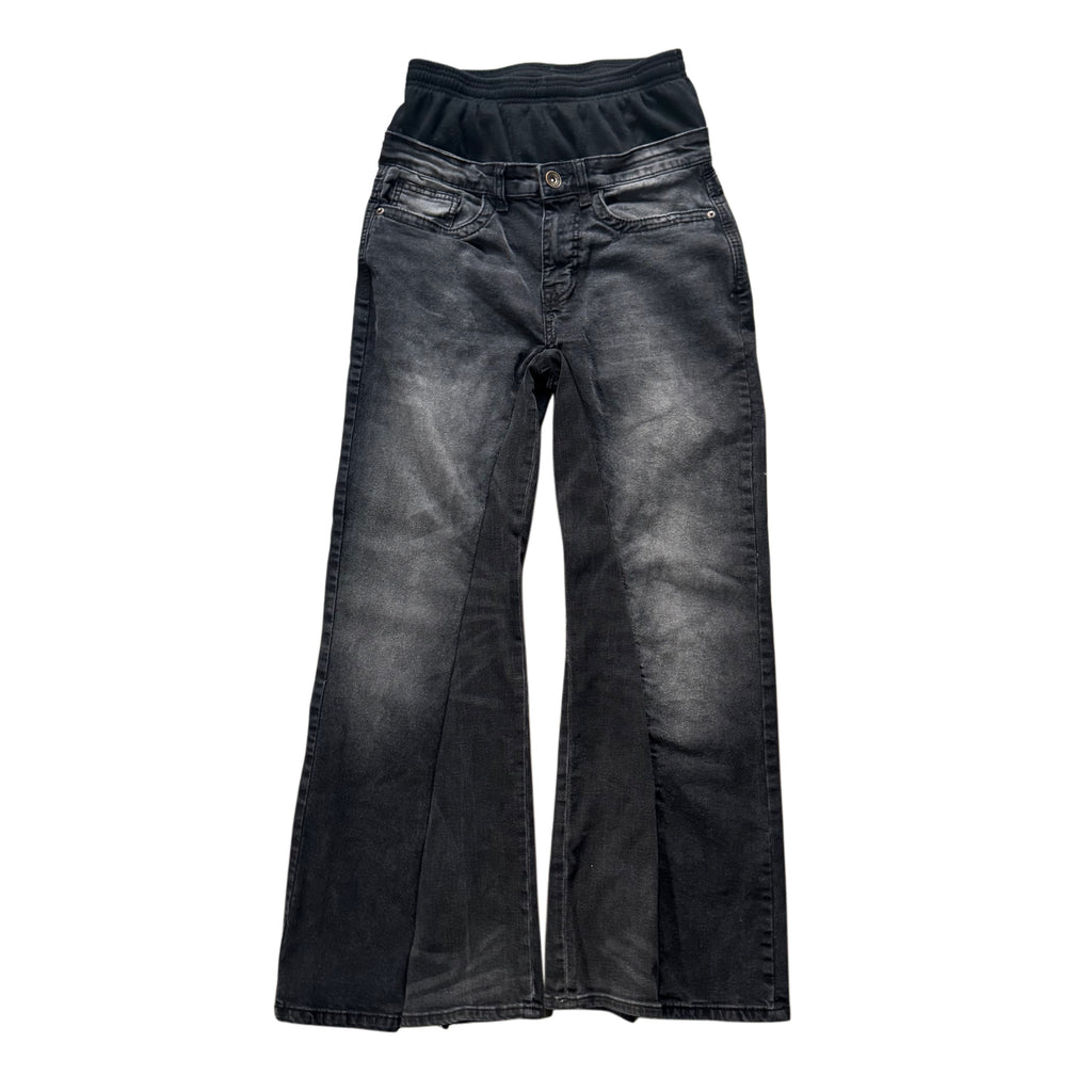 Double Waisted Faded Black Jeans (30)