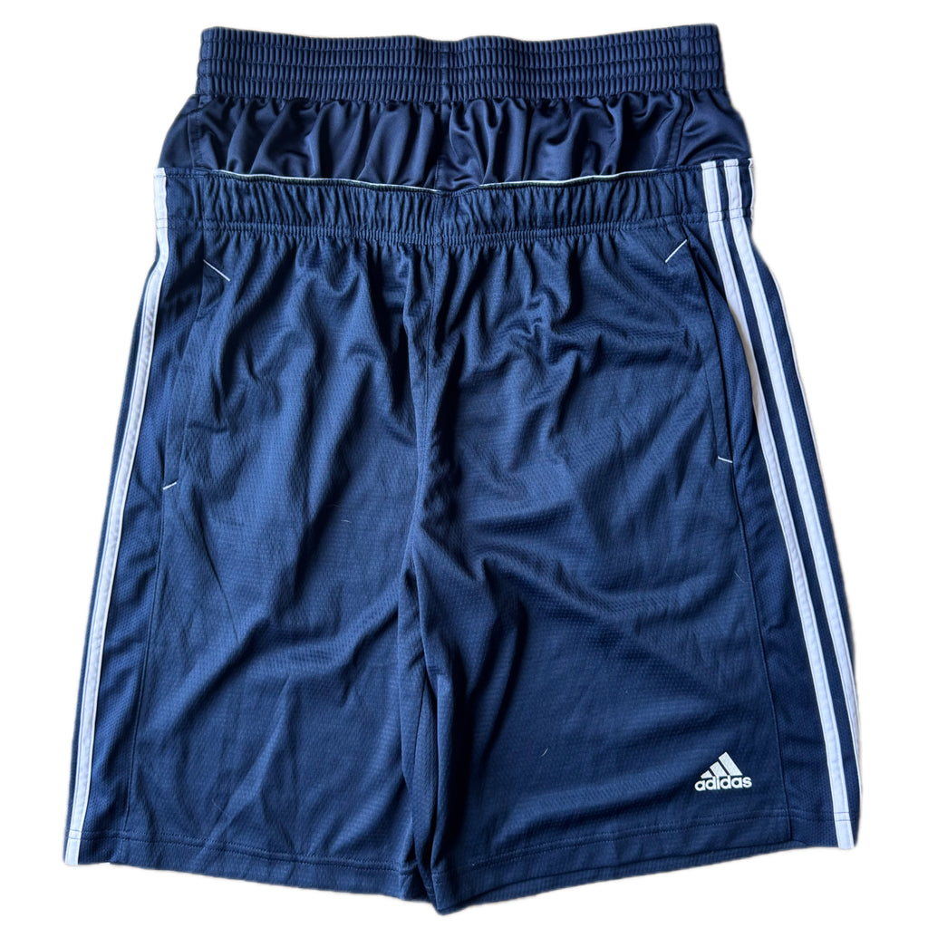 Dark Blue Double Waisted Adidas Hoop Shorts (XL)