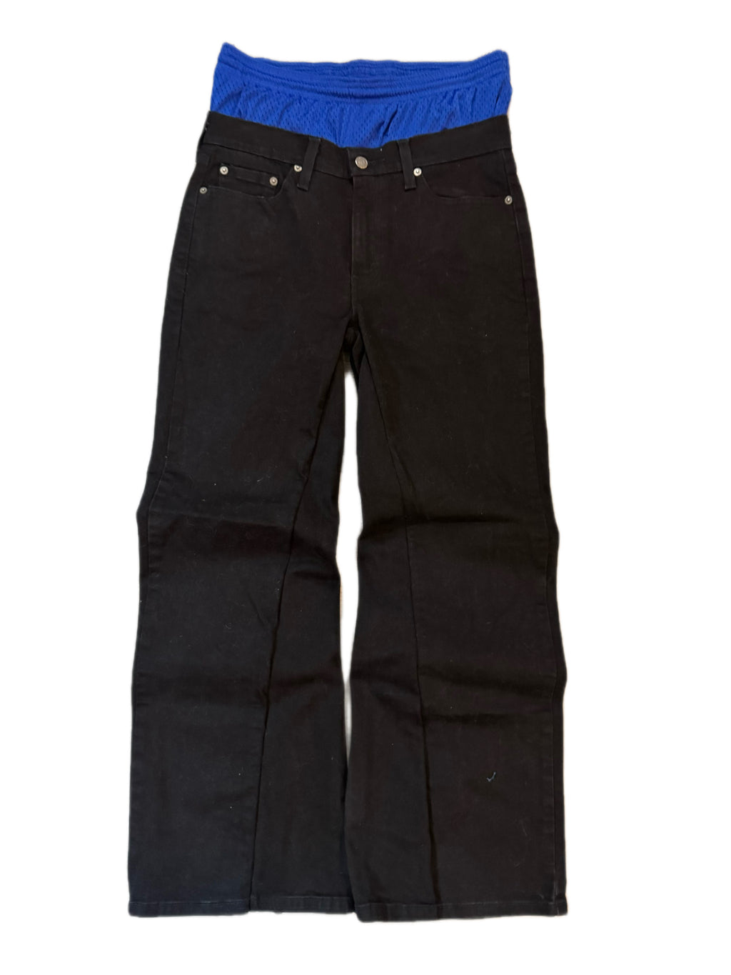Double Waisted Baggy Blue Jeans (30)
